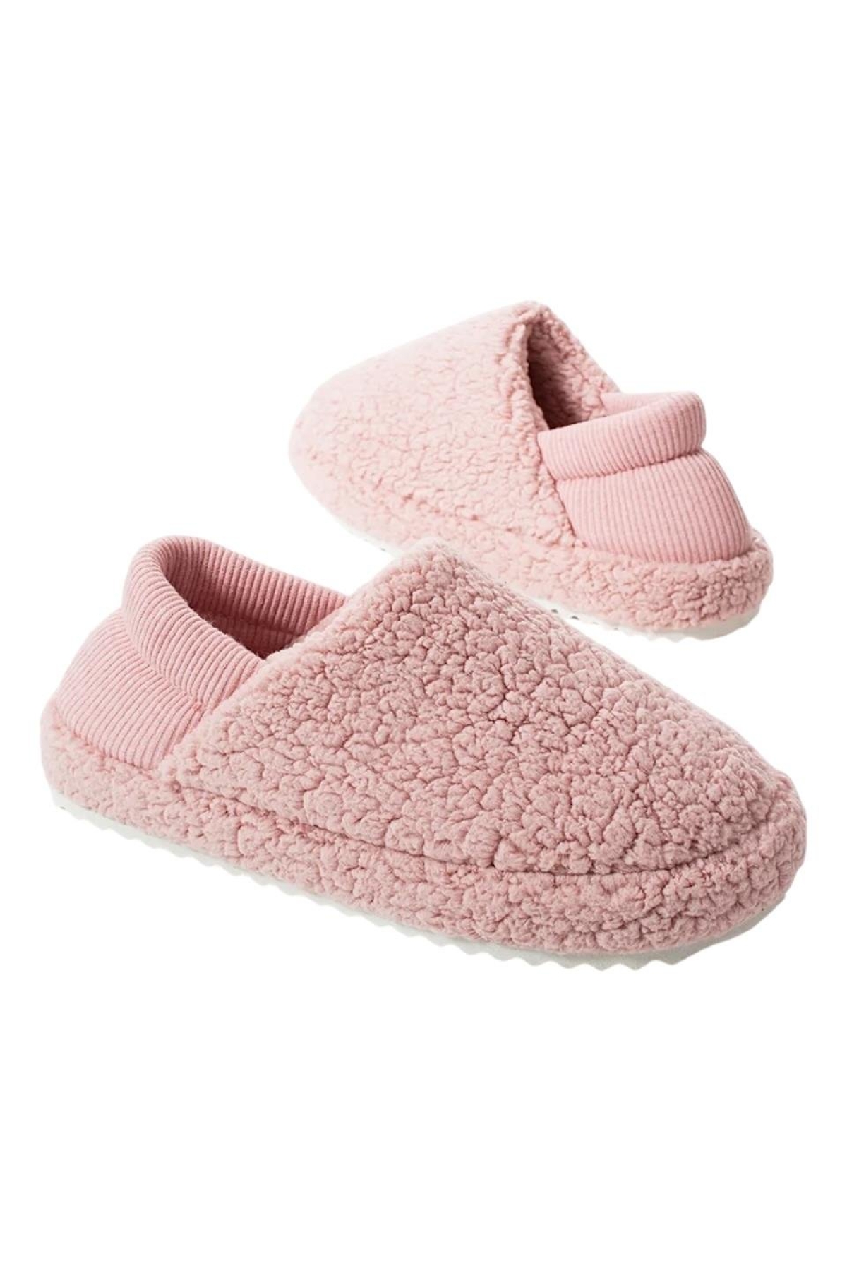 Kadın Lastikli Kaymaz Taban Peluş Havlu Kumaş Ev Ayakkabısı Panduf PUDRA - Görsel 8