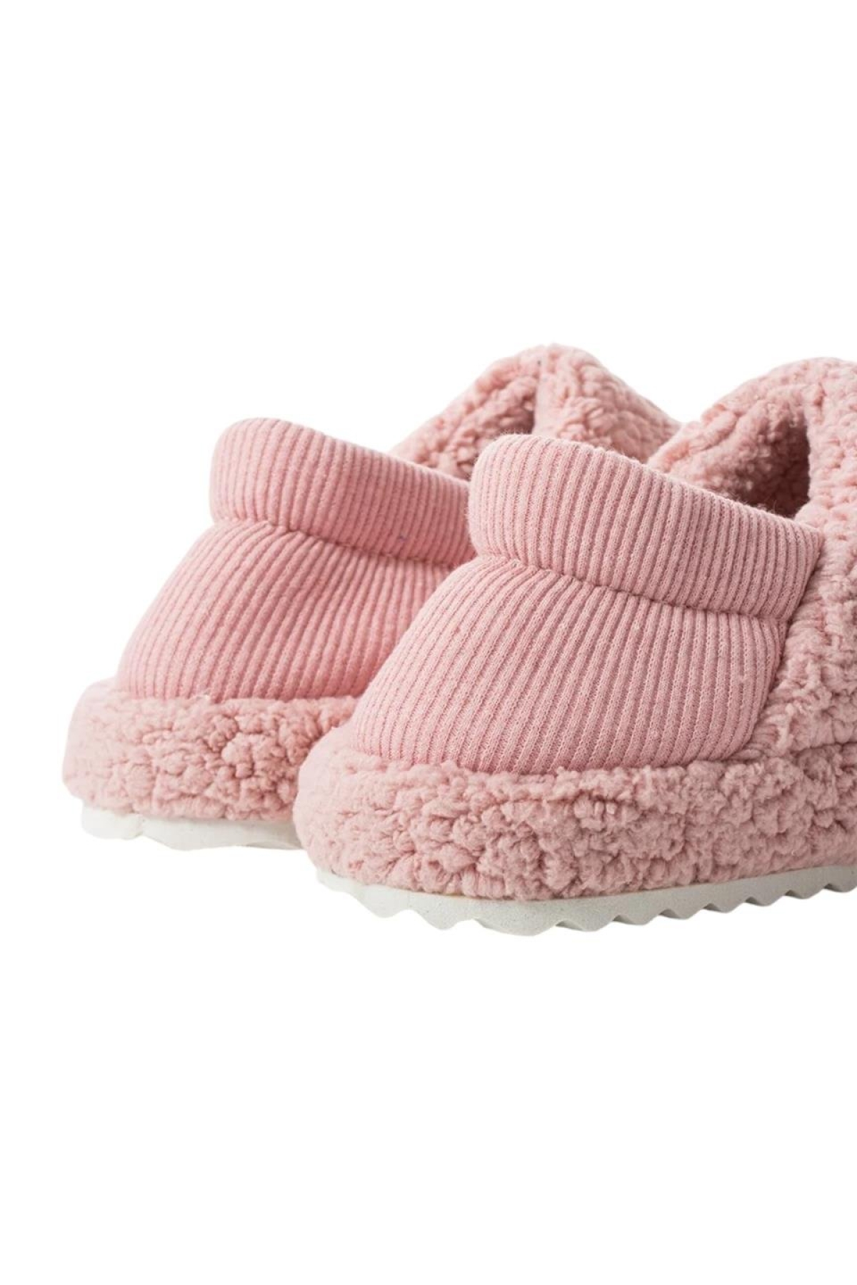 Kadın Lastikli Kaymaz Taban Peluş Havlu Kumaş Ev Ayakkabısı Panduf PUDRA - Görsel 9