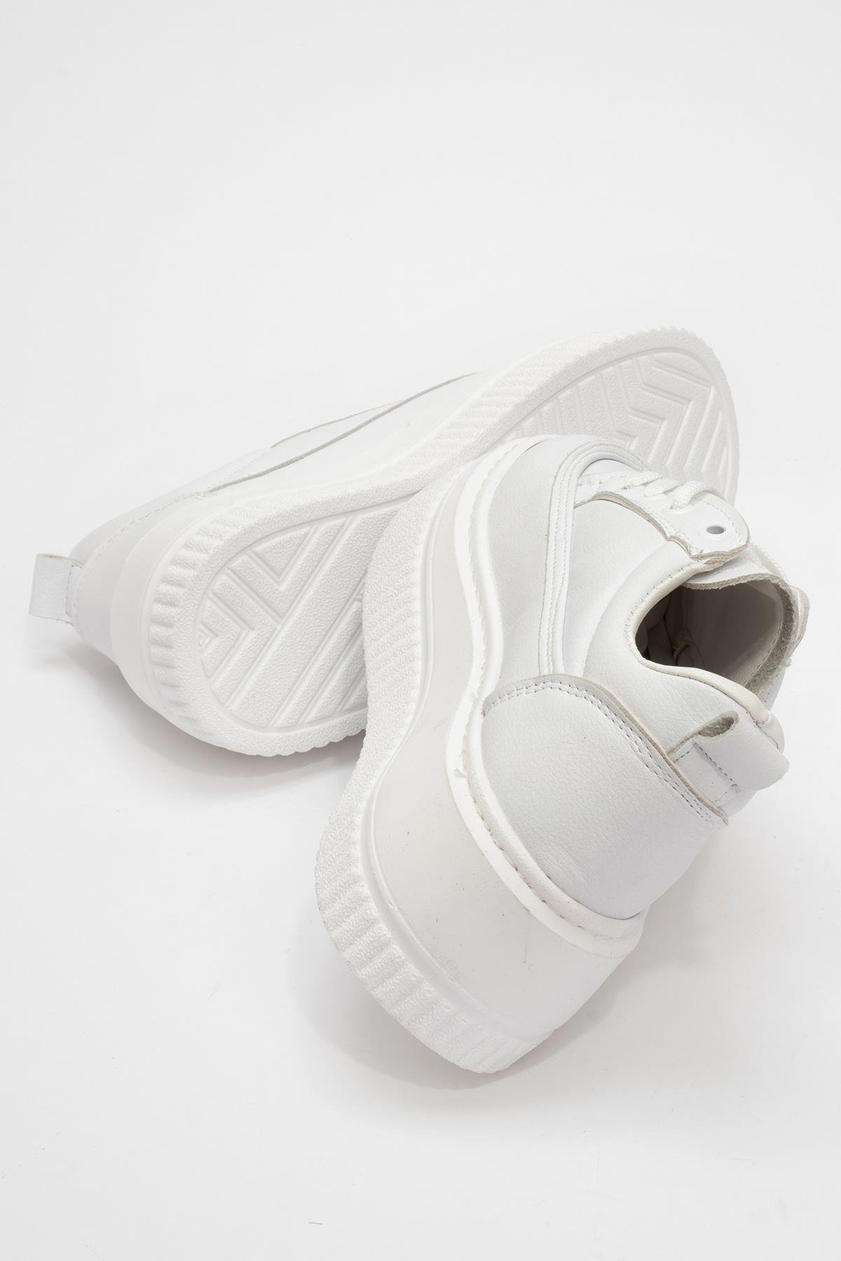 Bağcıklı Kadın Spor Ayakkabı BEYAZ BEYAZ - Görsel 5