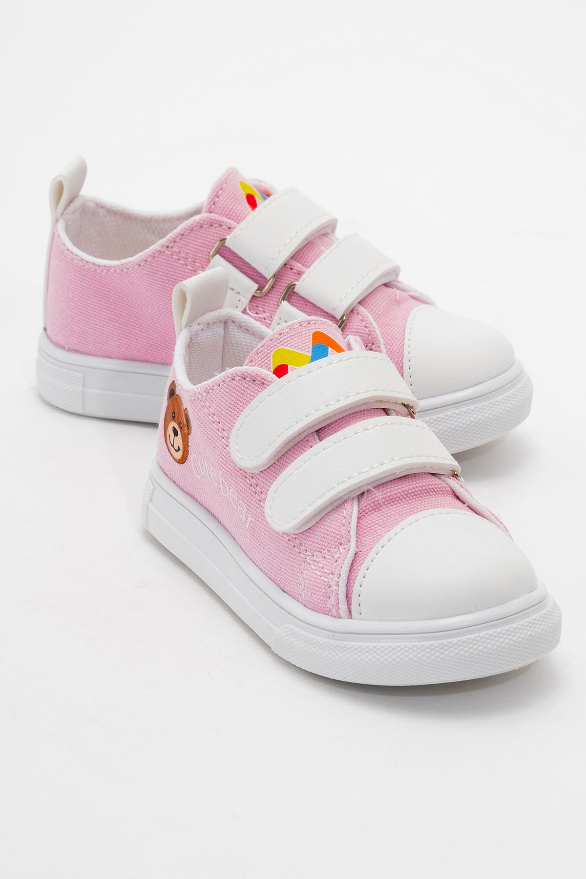 Çocuk Çift Cırtlı Converse PEMBE - Görsel 2