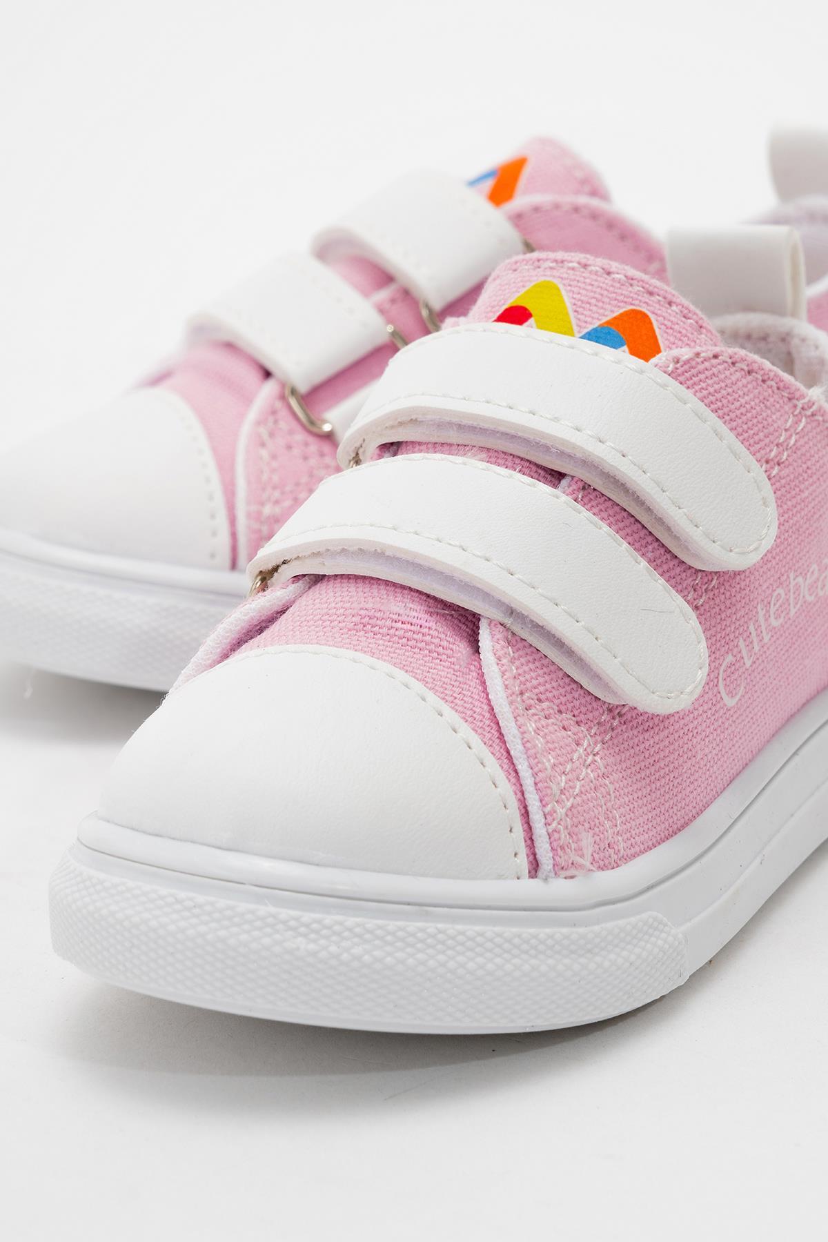 Çocuk Çift Cırtlı Converse PEMBE - Görsel 4