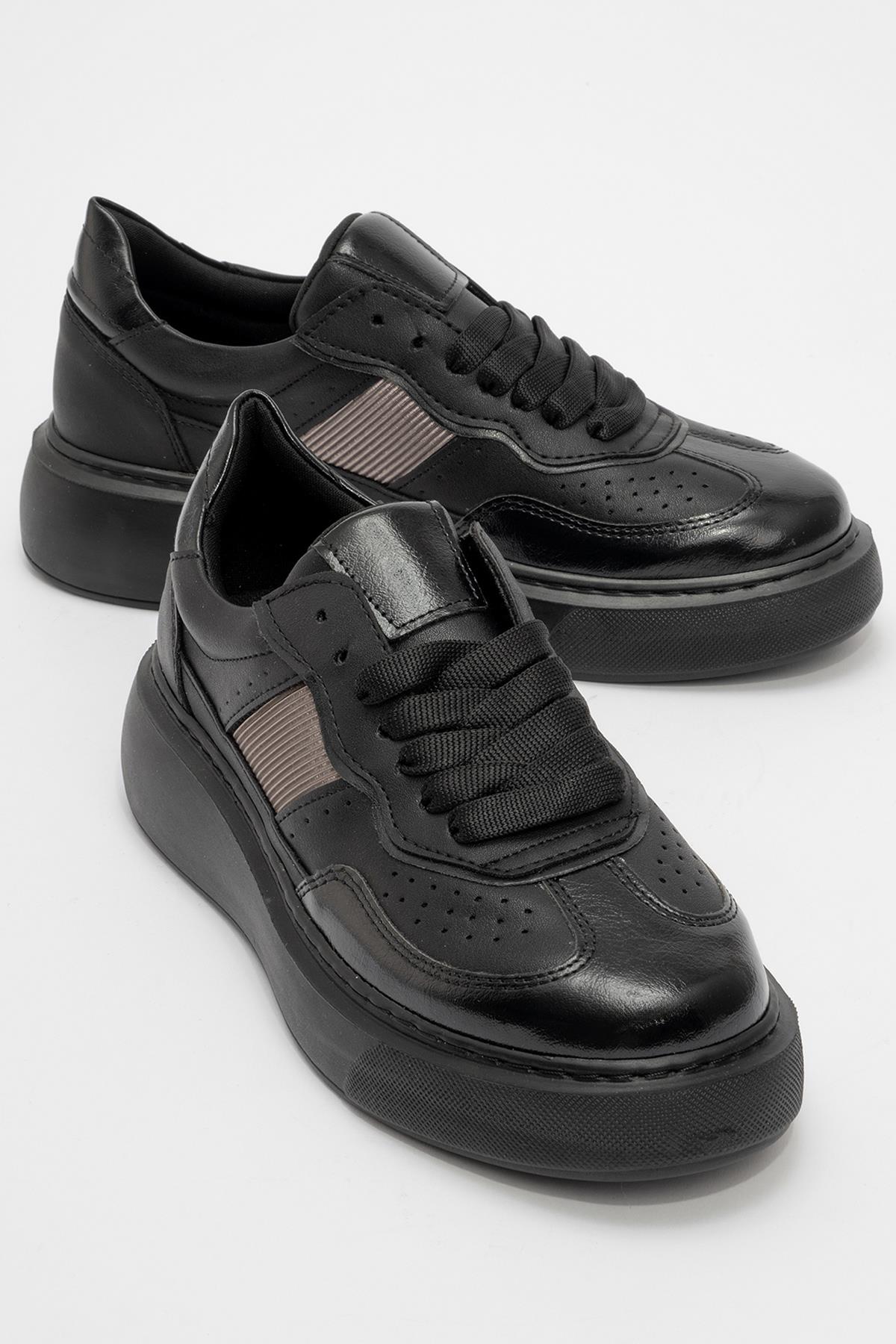 Kadın Spor Ayakkabı SİYAH SİYAH KIRIŞIK - Görsel 2