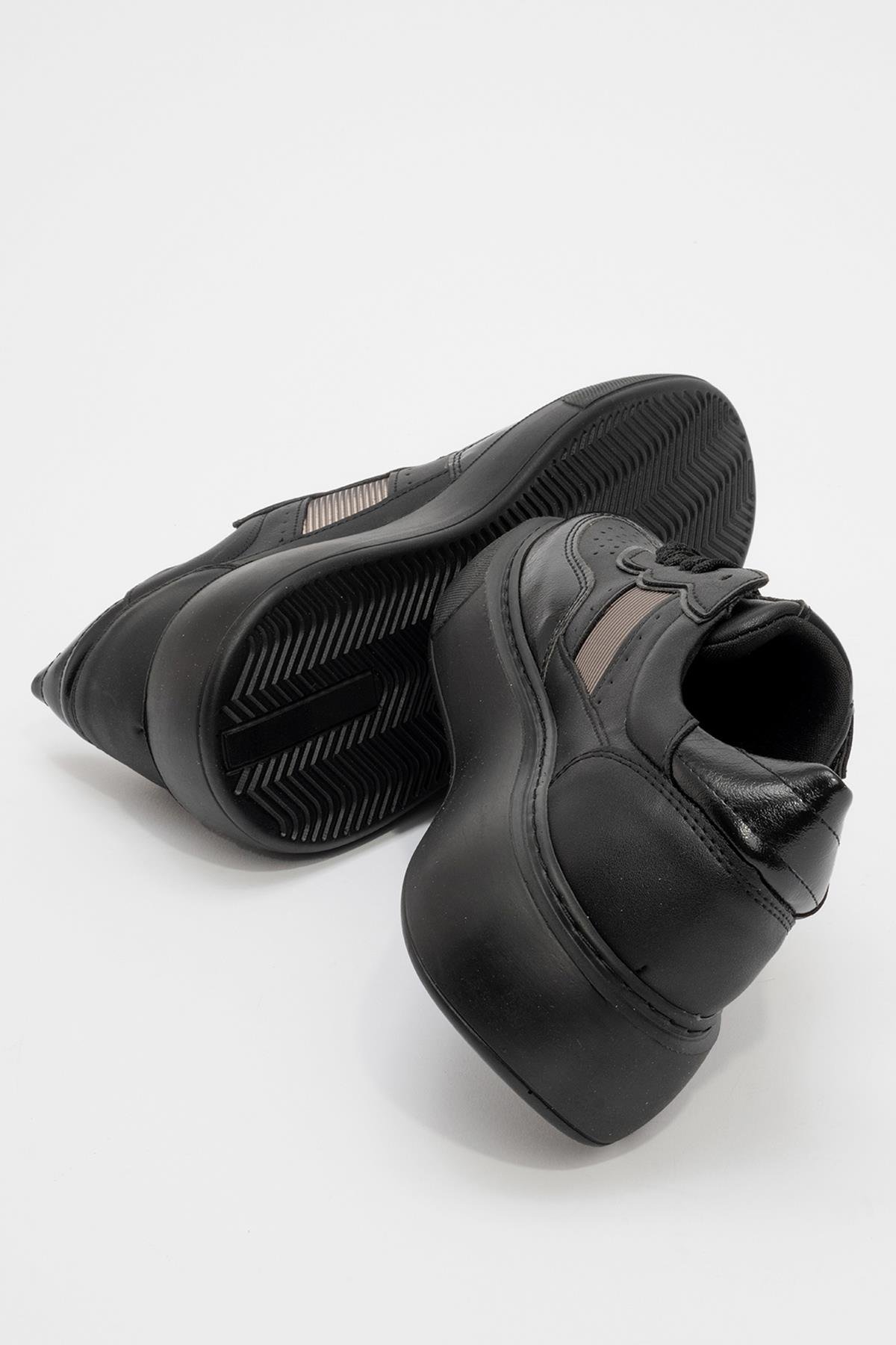 Kadın Spor Ayakkabı SİYAH SİYAH KIRIŞIK - Görsel 5