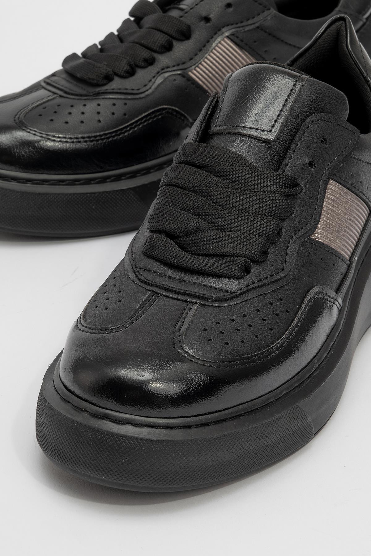 Kadın Spor Ayakkabı SİYAH SİYAH KIRIŞIK - Görsel 6