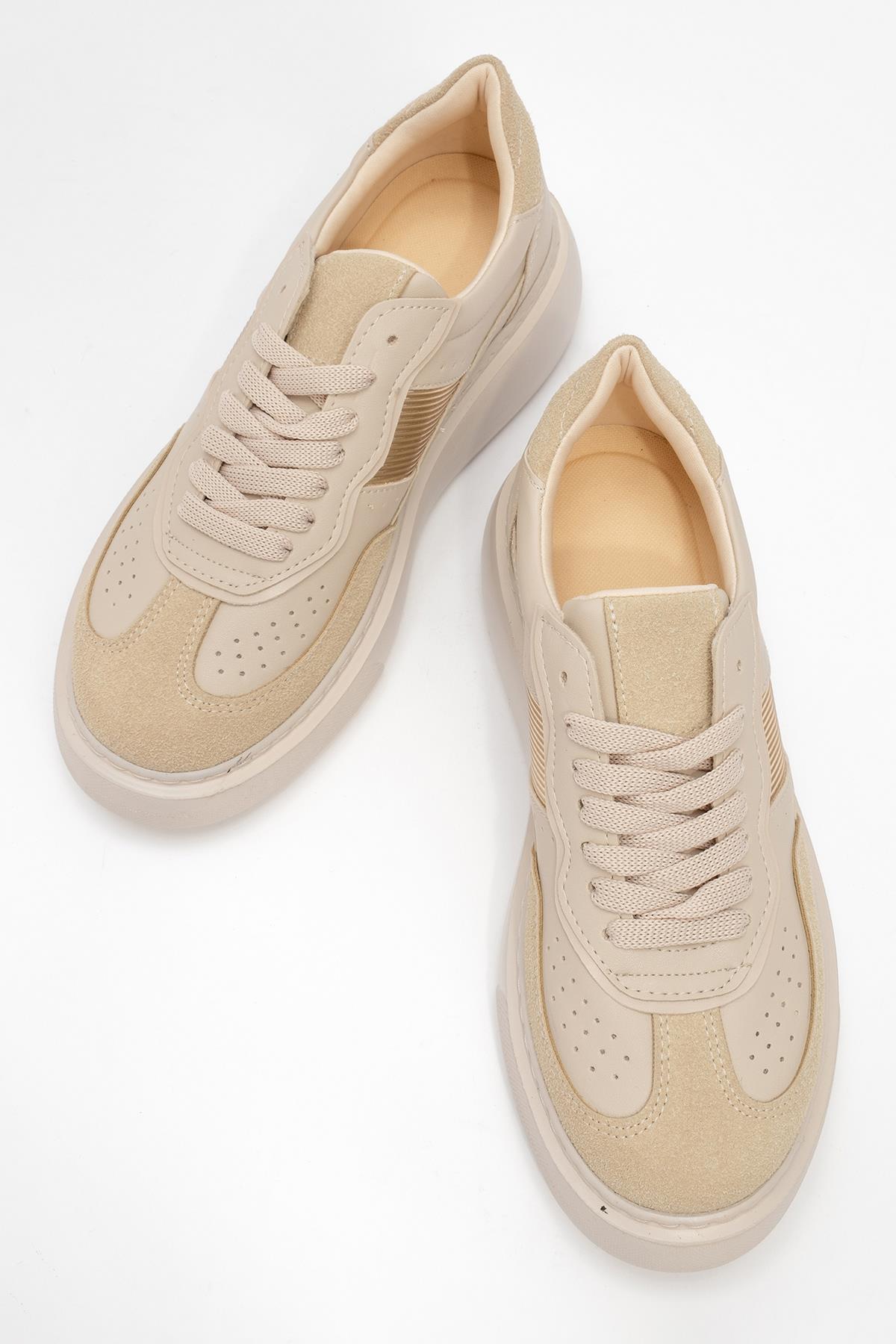 Kadın Spor Ayakkabı BEJ BEJ SÜET - Görsel 6