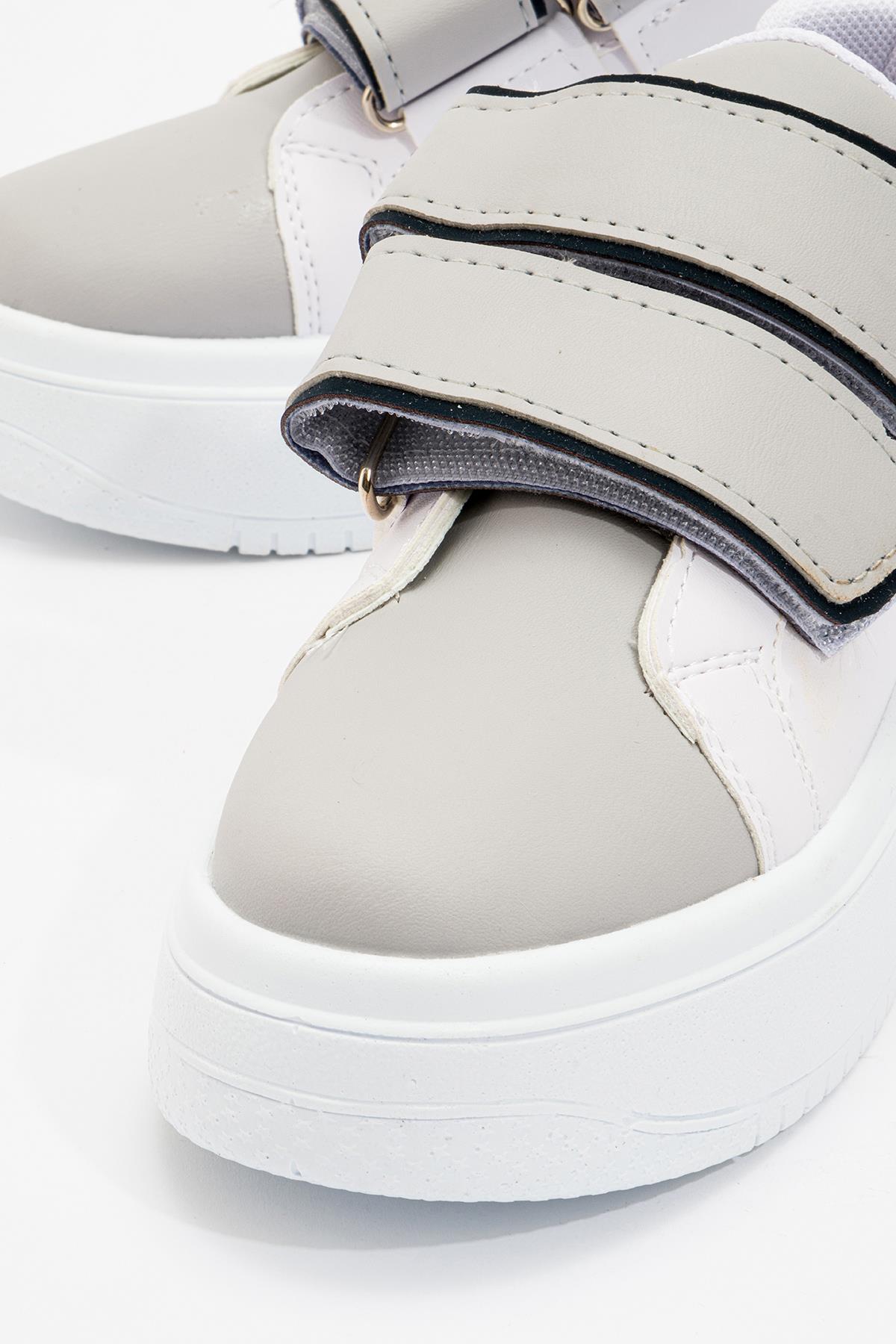 Cırtlı Kadın Spor Ayakkabı BEYAZ FÜME MAVİ - Görsel 4