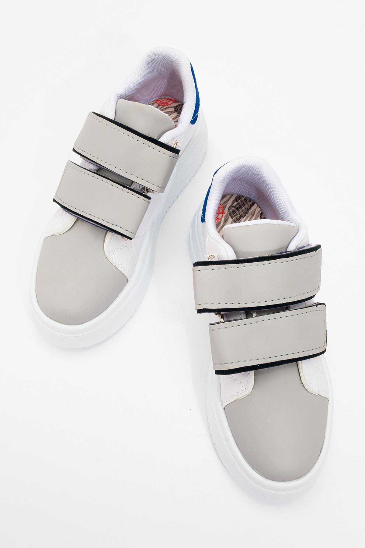 Cırtlı Kadın Spor Ayakkabı BEYAZ FÜME MAVİ - Görsel 6