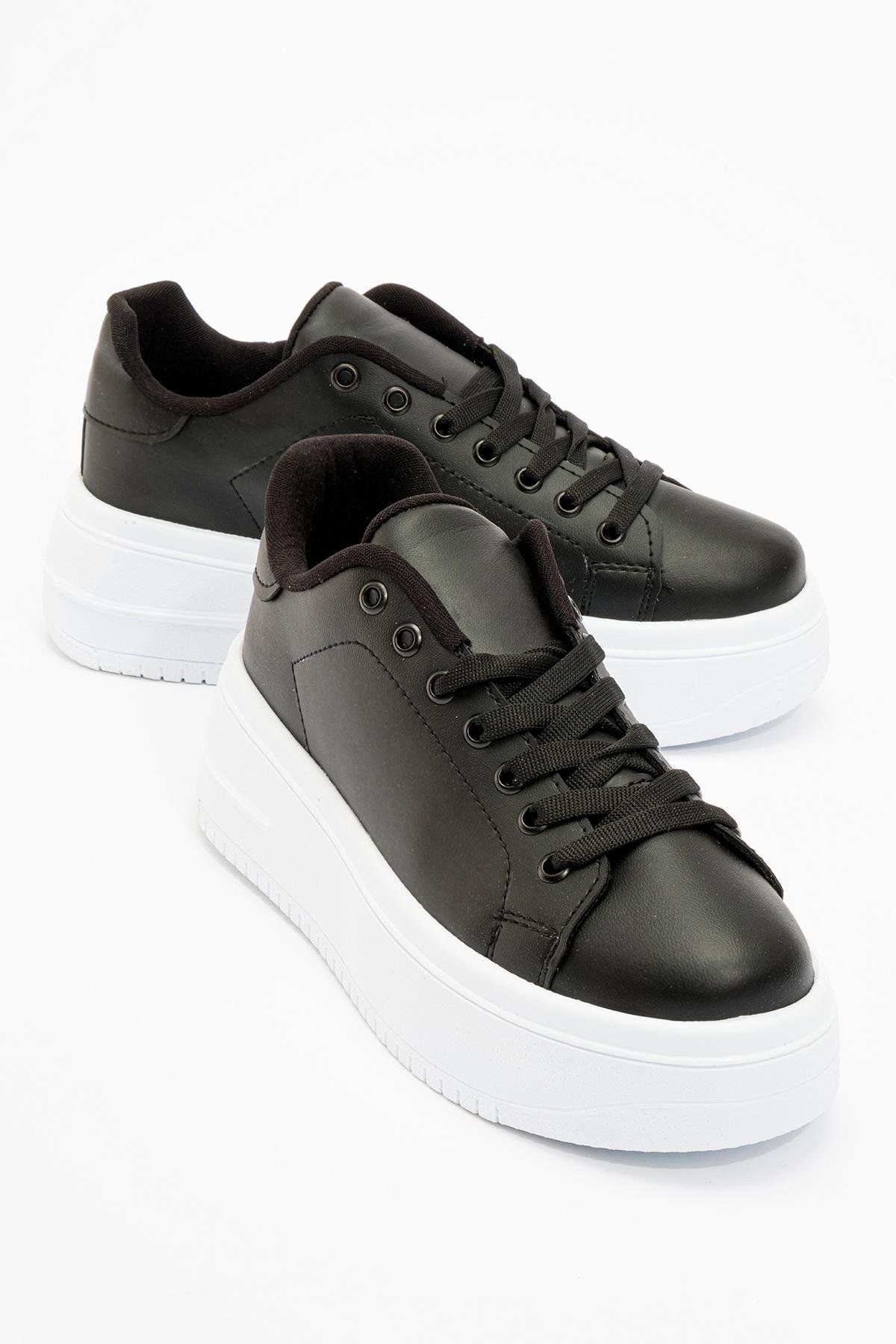 Kadın Spor Ayakkabı SİYAH BEYAZ - Görsel 2