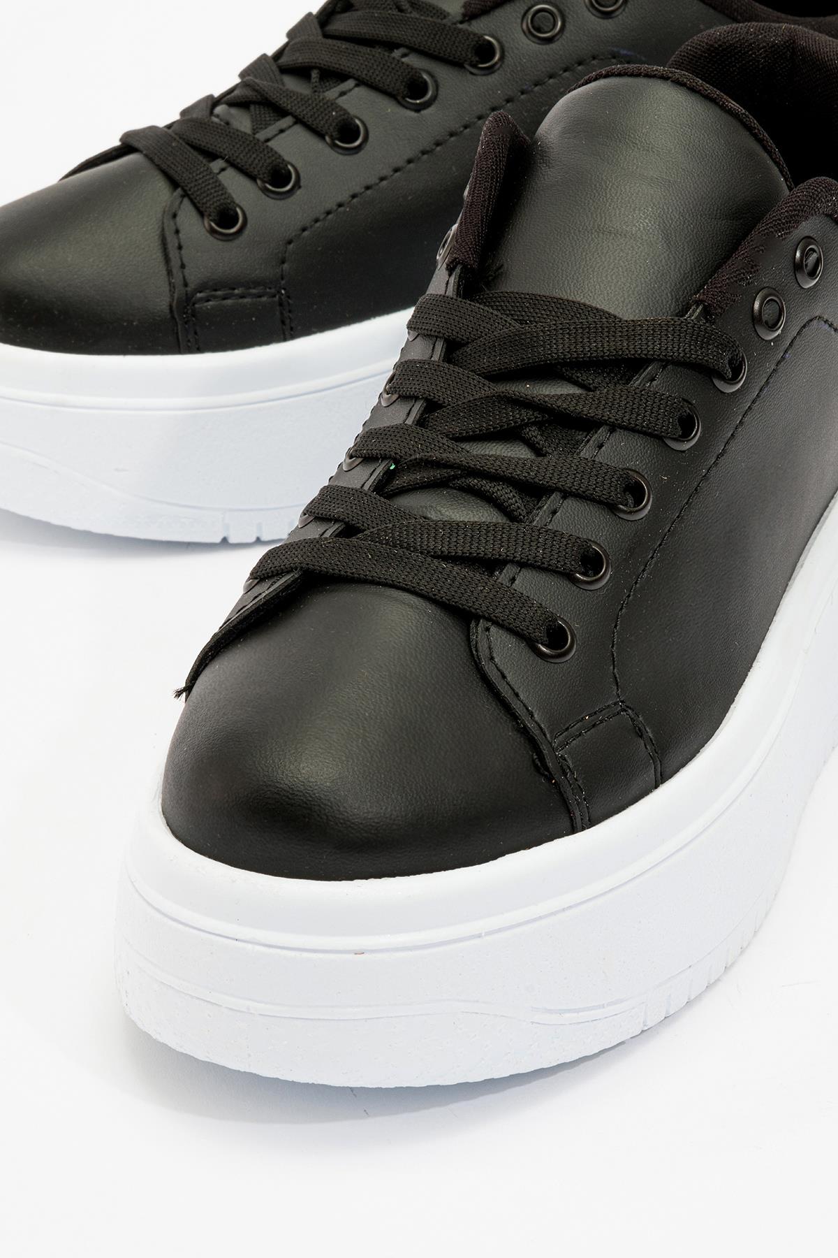 Kadın Spor Ayakkabı SİYAH BEYAZ - Görsel 4