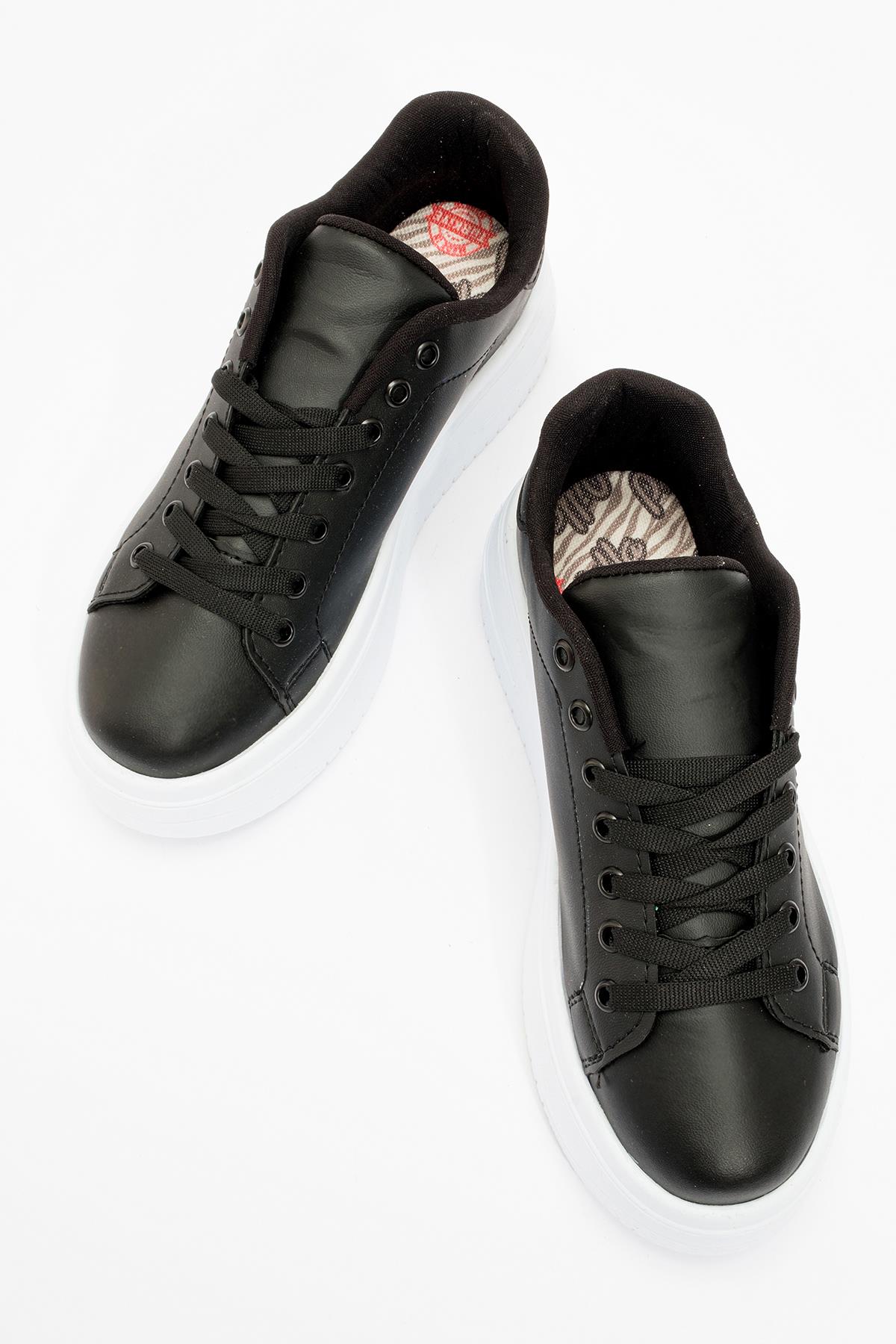 Kadın Spor Ayakkabı SİYAH BEYAZ - Görsel 6