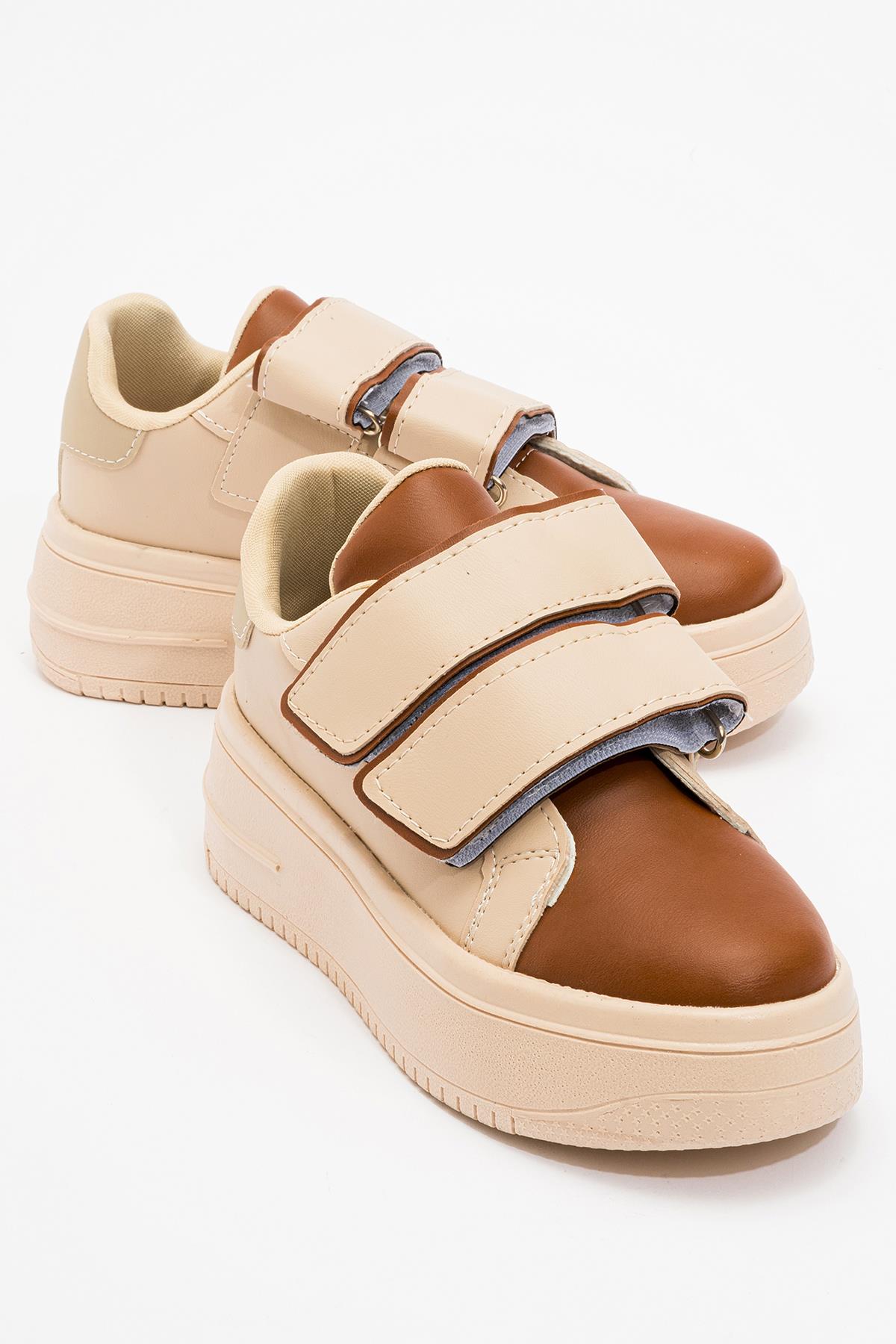 Cırtlı Kadın Spor Ayakkabı BEJ TABA - Görsel 2