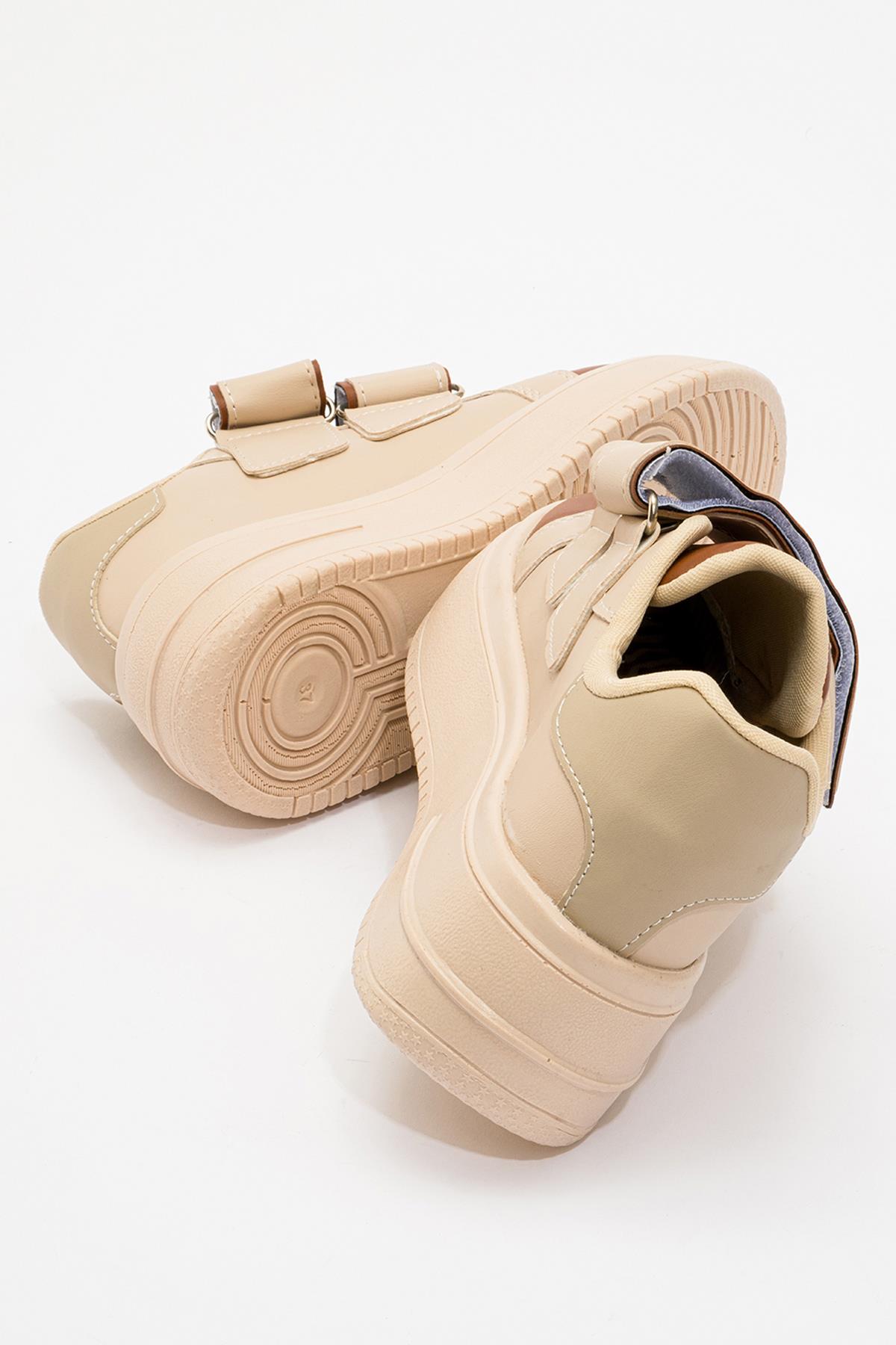 Cırtlı Kadın Spor Ayakkabı BEJ TABA - Görsel 5