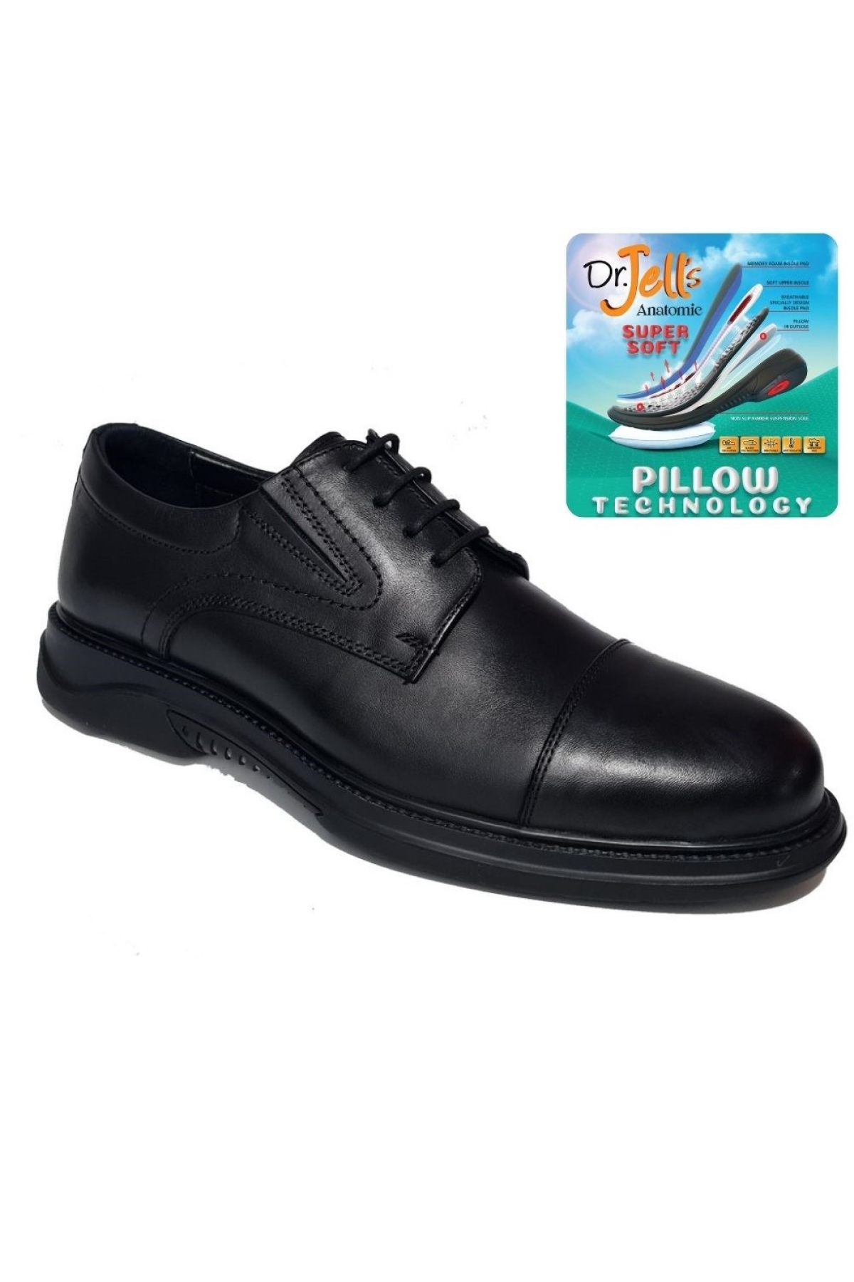 Komcero Bağlı PILLOW TECH Taban Hakiki Deri Erkek Klasik Ayakkabı K2340-2087 - Görsel 3