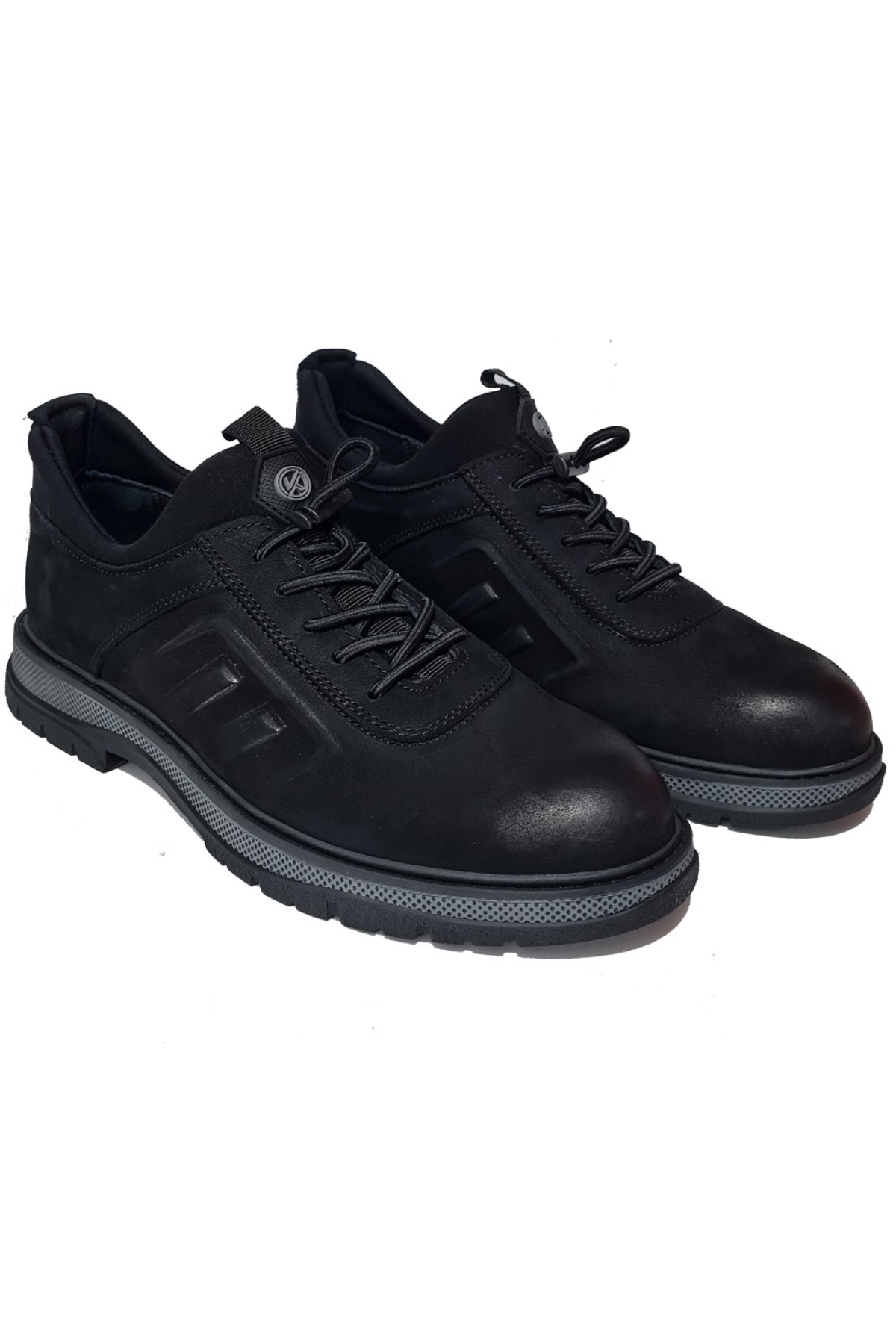 Komcero Lastik Bağlı Streçli M Baskılı Hakiki Deri Erkek Casual Ayakkabı K2400-2025 - Görsel 4