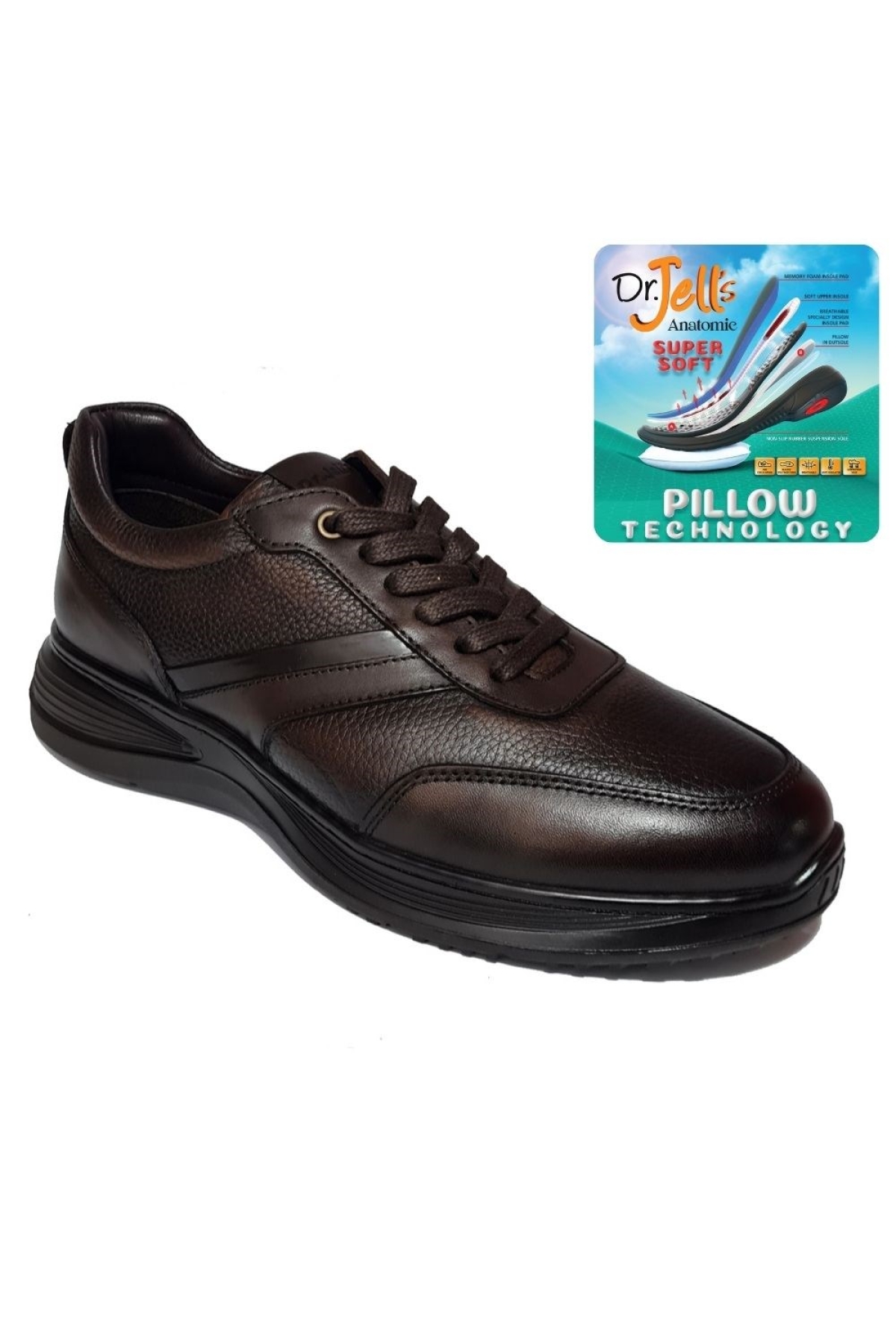 Komcero Dr.Jells Bağlı PILLOW TECH Floter Deri Erkek Casual Ayakkabı K2341-2088 - Görsel 3