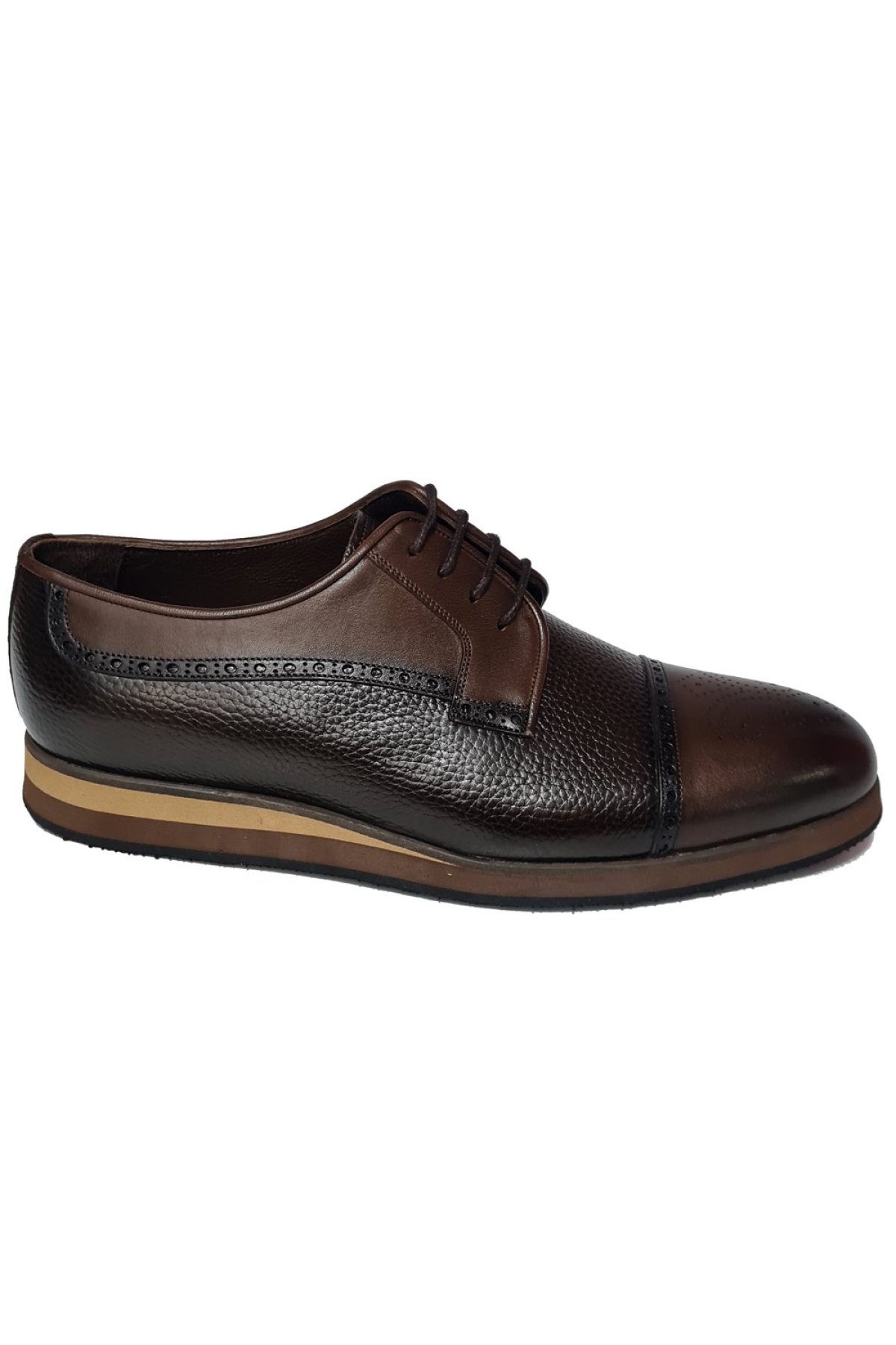 Bağlı Floter Desen EVA Taban Hakiki Deri Erkek Klasik Ayakkabı 6835 - Görsel 3