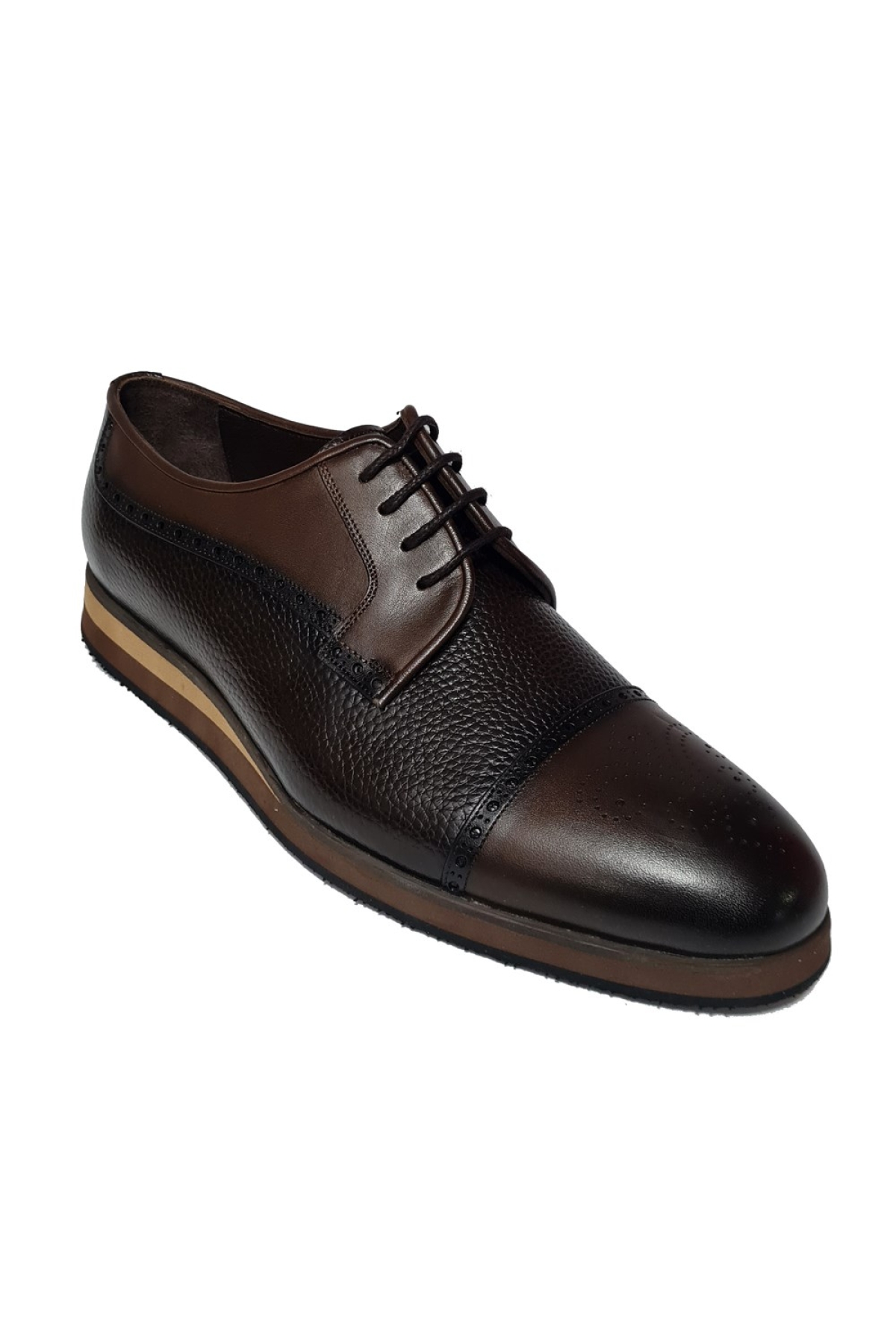 Bağlı Floter Desen EVA Taban Hakiki Deri Erkek Klasik Ayakkabı 6835 - Görsel 4