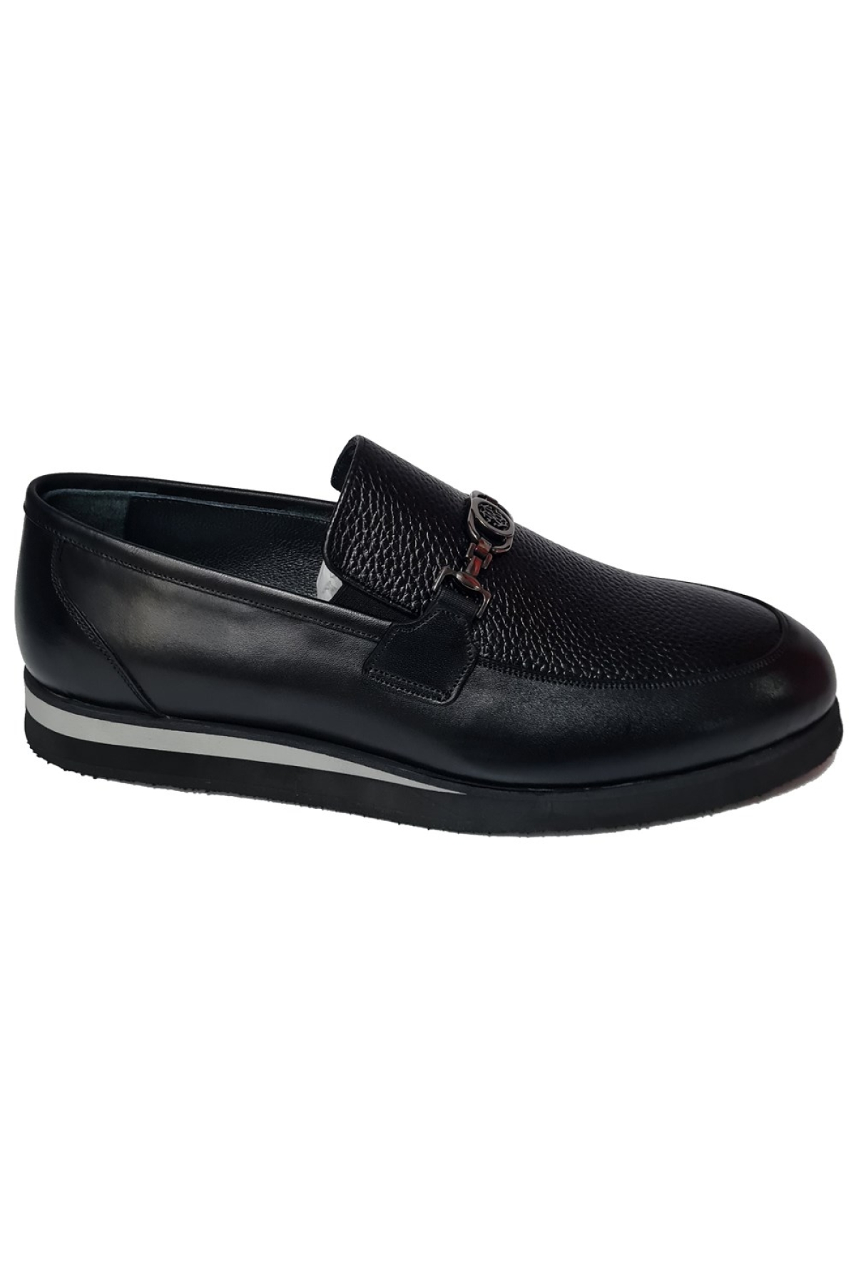 Bağsız Metal Bant Aksesuarlı Floter Hakiki Deri Loafer Ayakkabı 6843 - Görsel 3