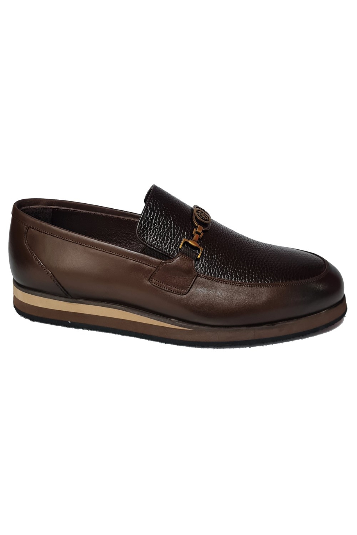 Bağsız Metal Bant Aksesuarlı Floter Hakiki Deri Loafer Ayakkabı 6843 - Görsel 3