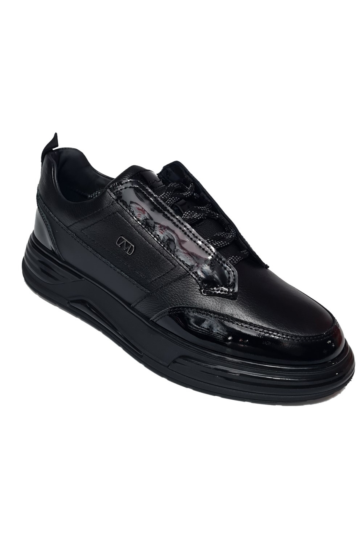 Rugan Parçalı Model Hakiki Deri Kalın Köpük Taban Erkek Sneaker Ayakkabı 20321 - Görsel 2