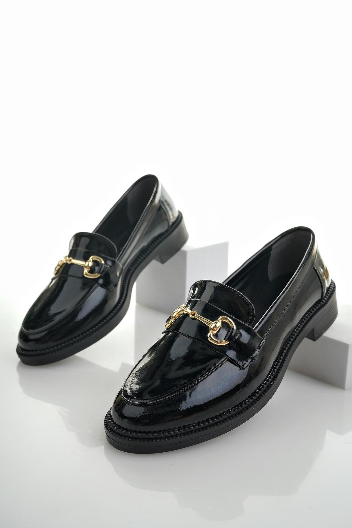 SUSSİE Garantili Metal Tokalı Kadın Loafer Günlük Ayakkabı - Görsel 3