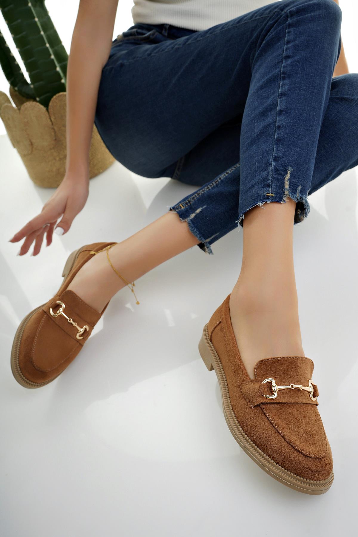 SUSSİE Garantili Metal Tokalı Kadın Loafer Günlük Ayakkabı - Görsel 8
