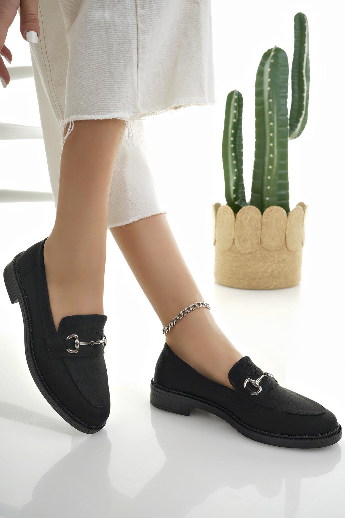 SUSSİE Garantili Metal Tokalı Kadın Loafer Günlük Ayakkabı - Görsel 6