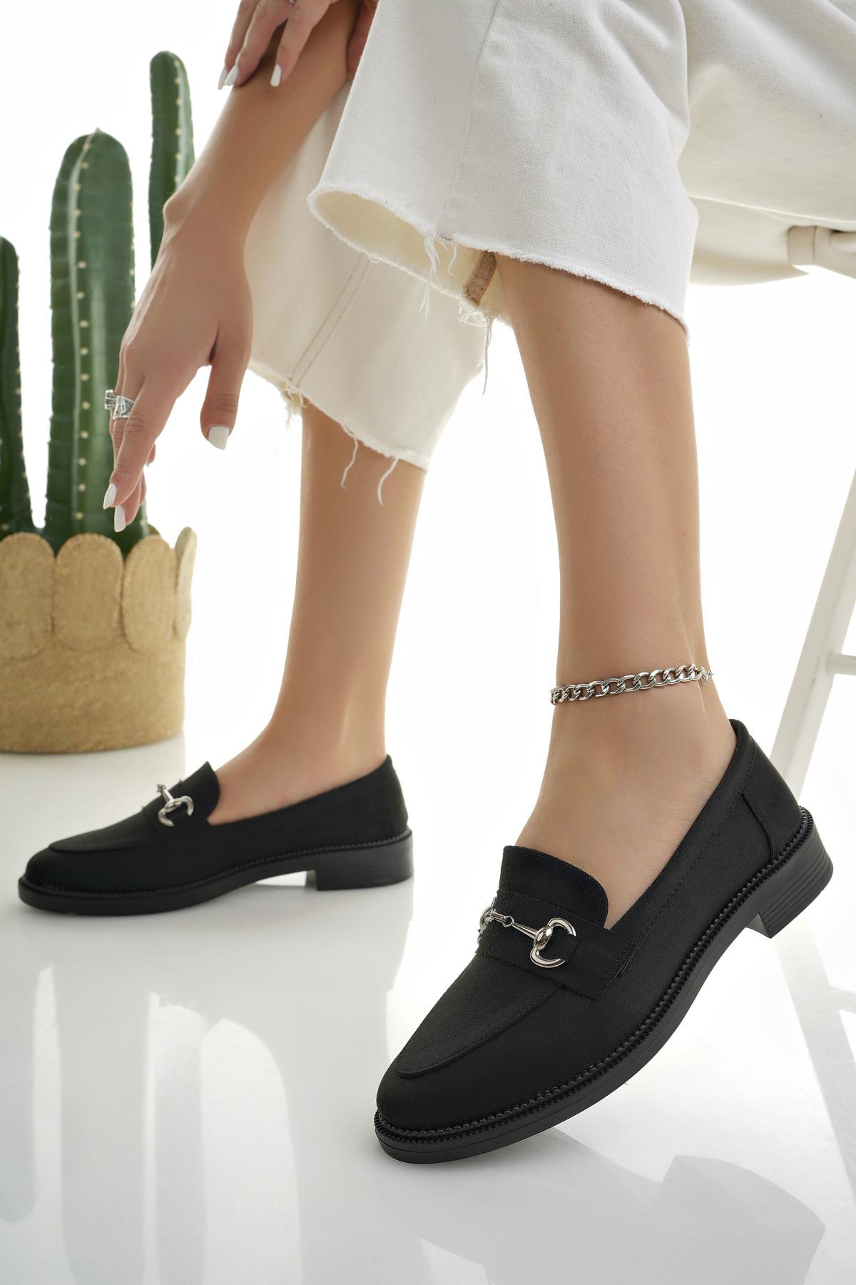 SUSSİE Garantili Metal Tokalı Kadın Loafer Günlük Ayakkabı - Görsel 7