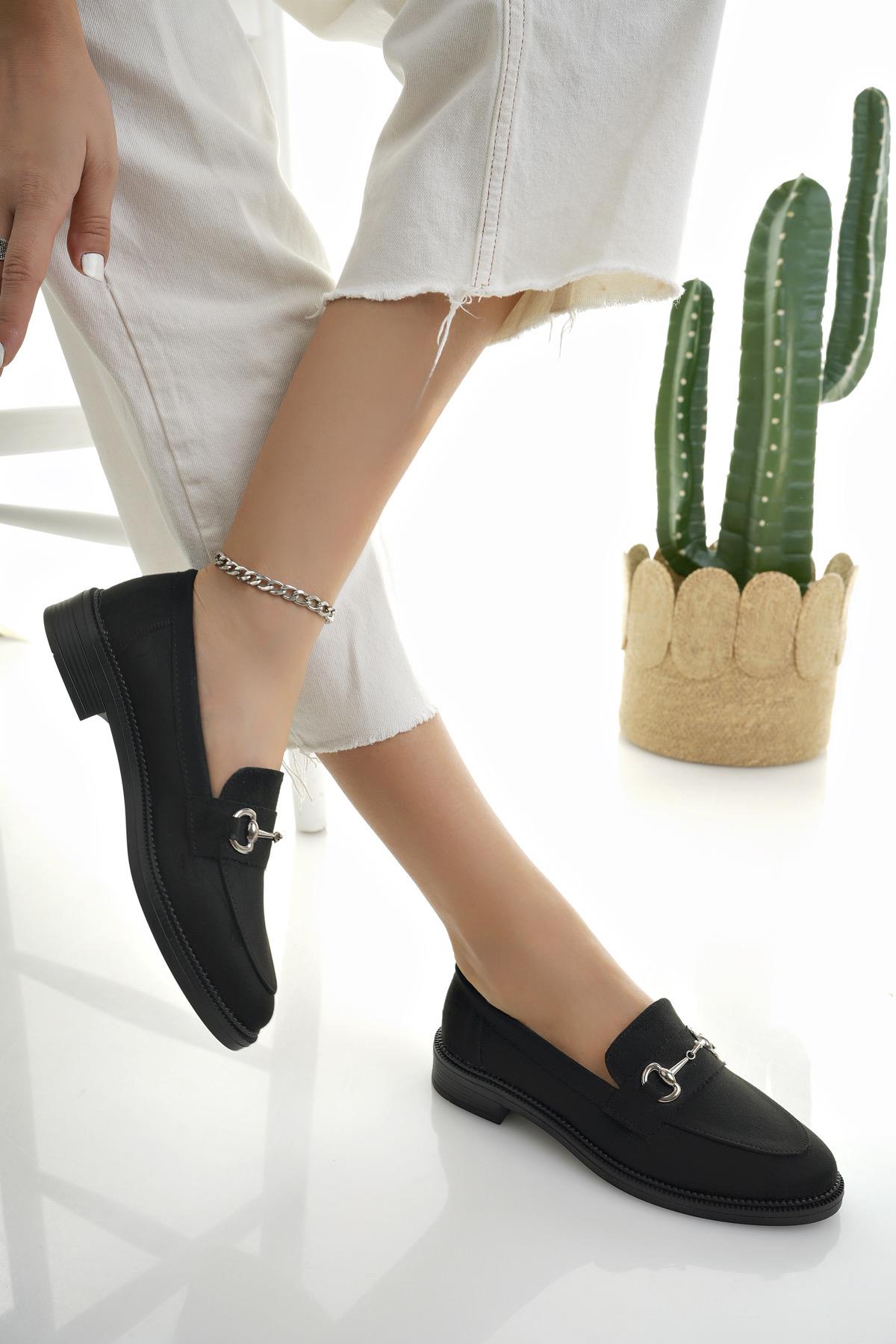 SUSSİE Garantili Metal Tokalı Kadın Loafer Günlük Ayakkabı - Görsel 8