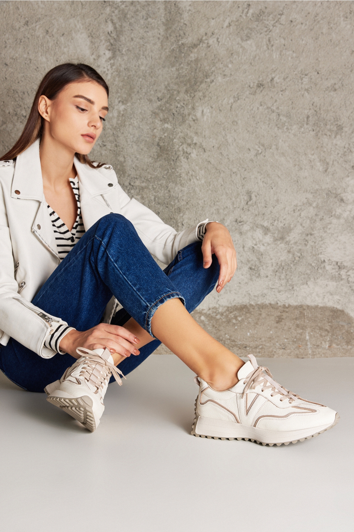 Kadın Hakiki Deri Sneaker 1431000Z4660 Krem - Görsel 2