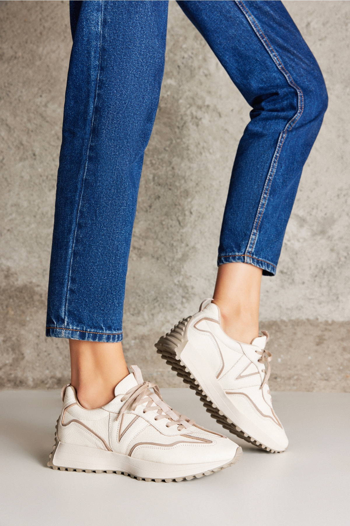 Kadın Hakiki Deri Sneaker 1431000Z4660 Krem - Görsel 3