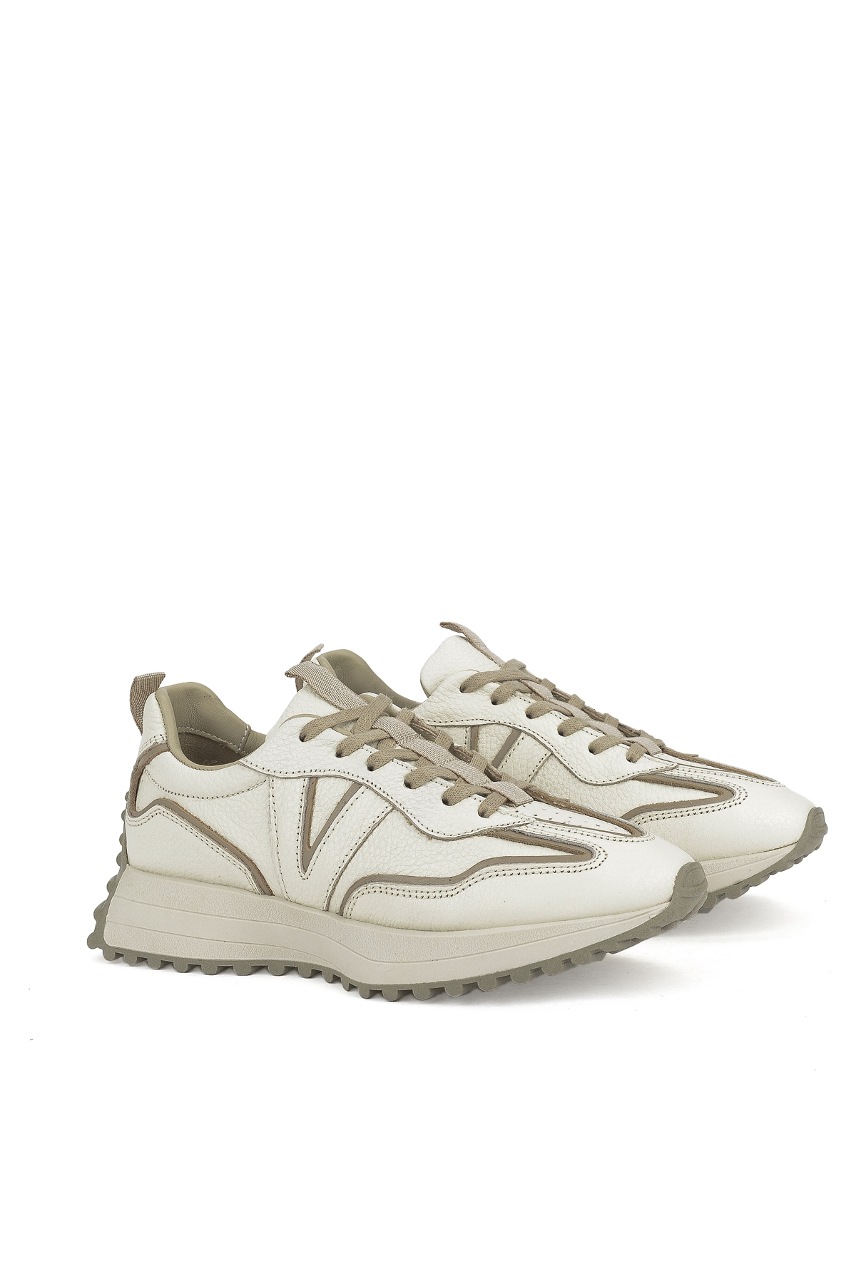 Kadın Hakiki Deri Sneaker 1431000Z4660 Krem - Görsel 5