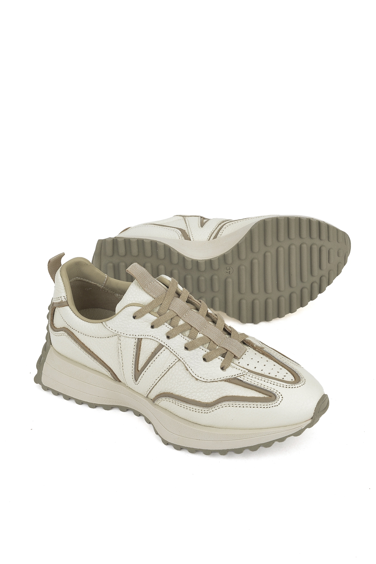 Kadın Hakiki Deri Sneaker 1431000Z4660 Krem - Görsel 7