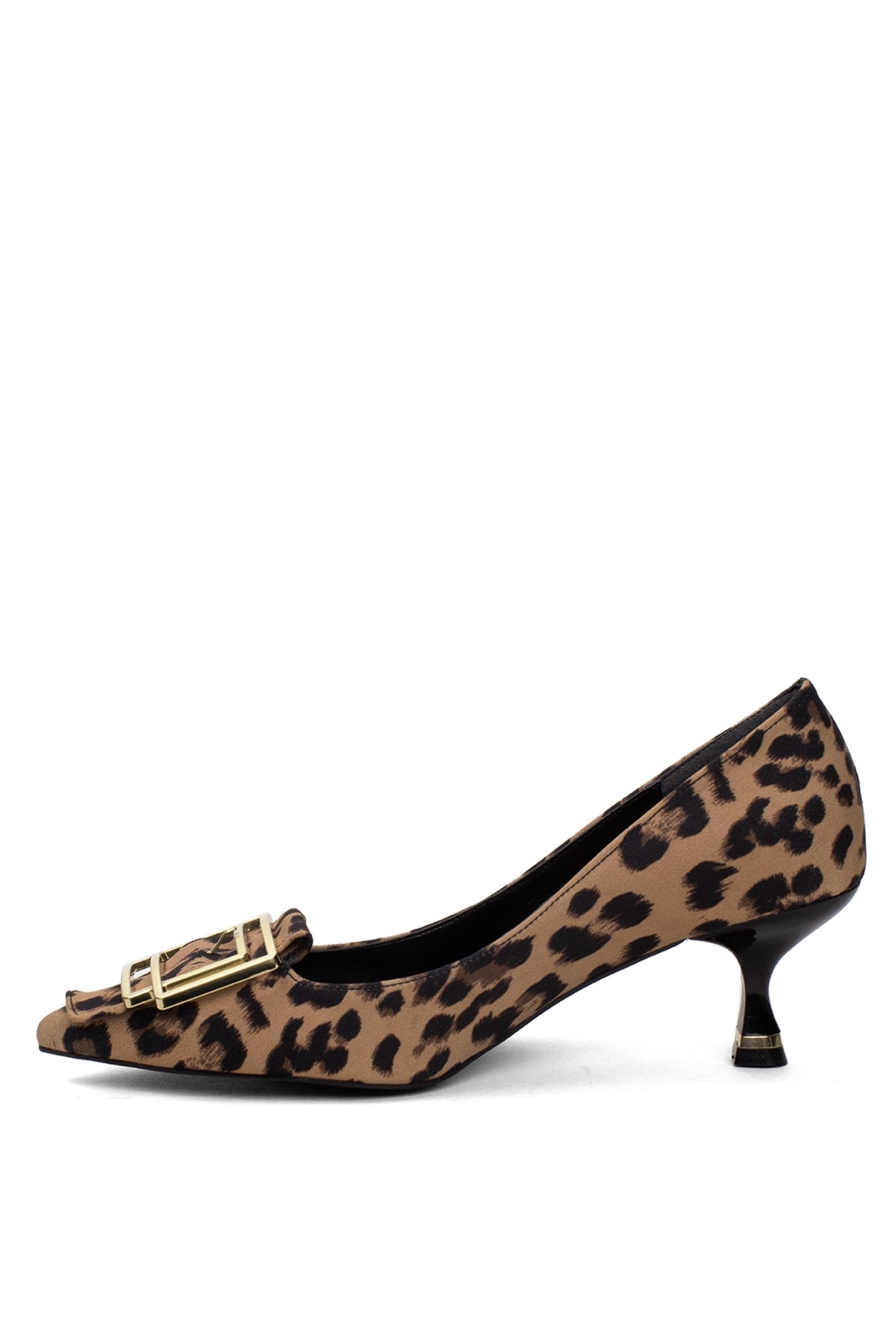 PM492 K108 Kadın Klasik Topuklu Ayakkabı Camel - Görsel 4