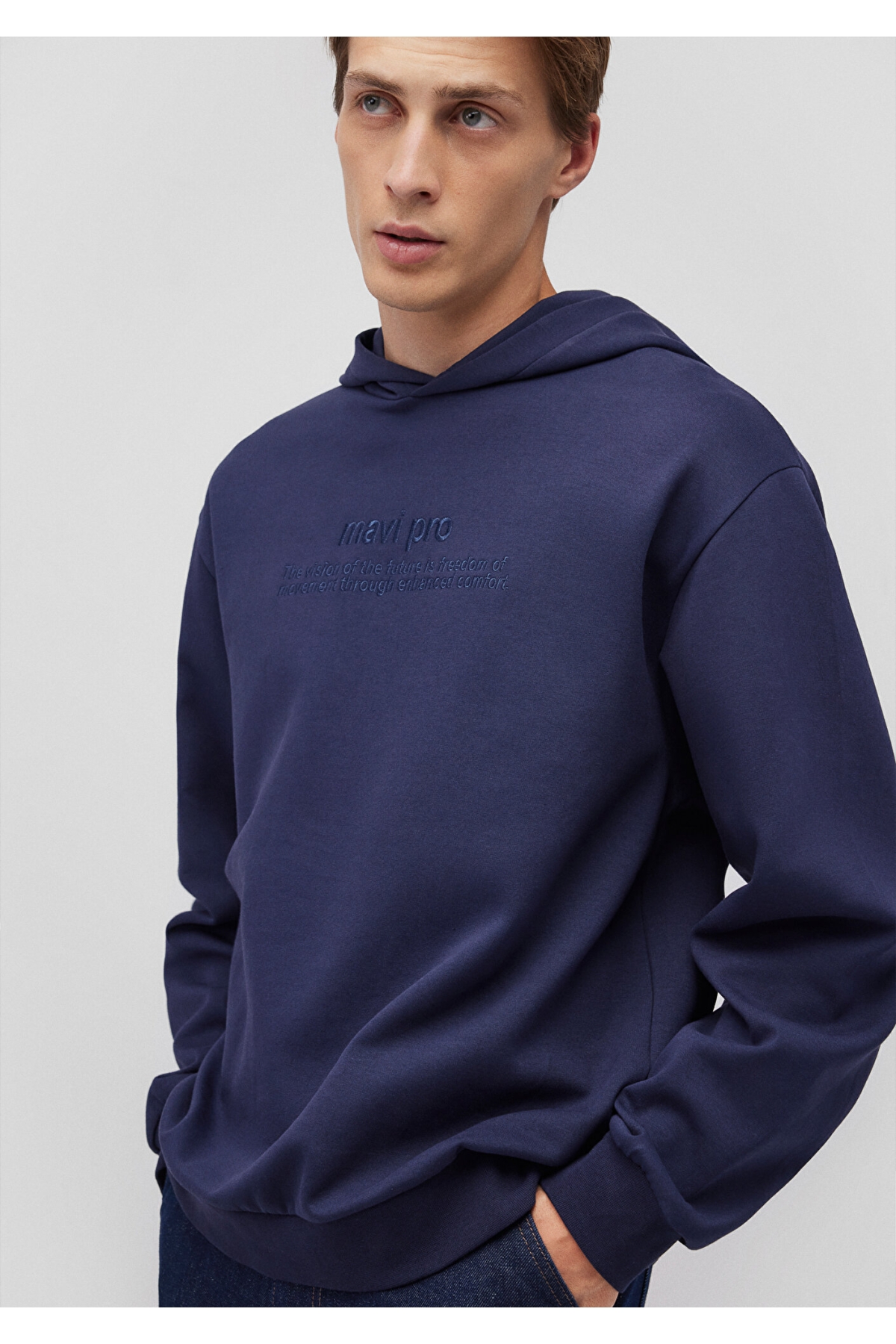 Kapüşonlu Lacivert Sweatshirt