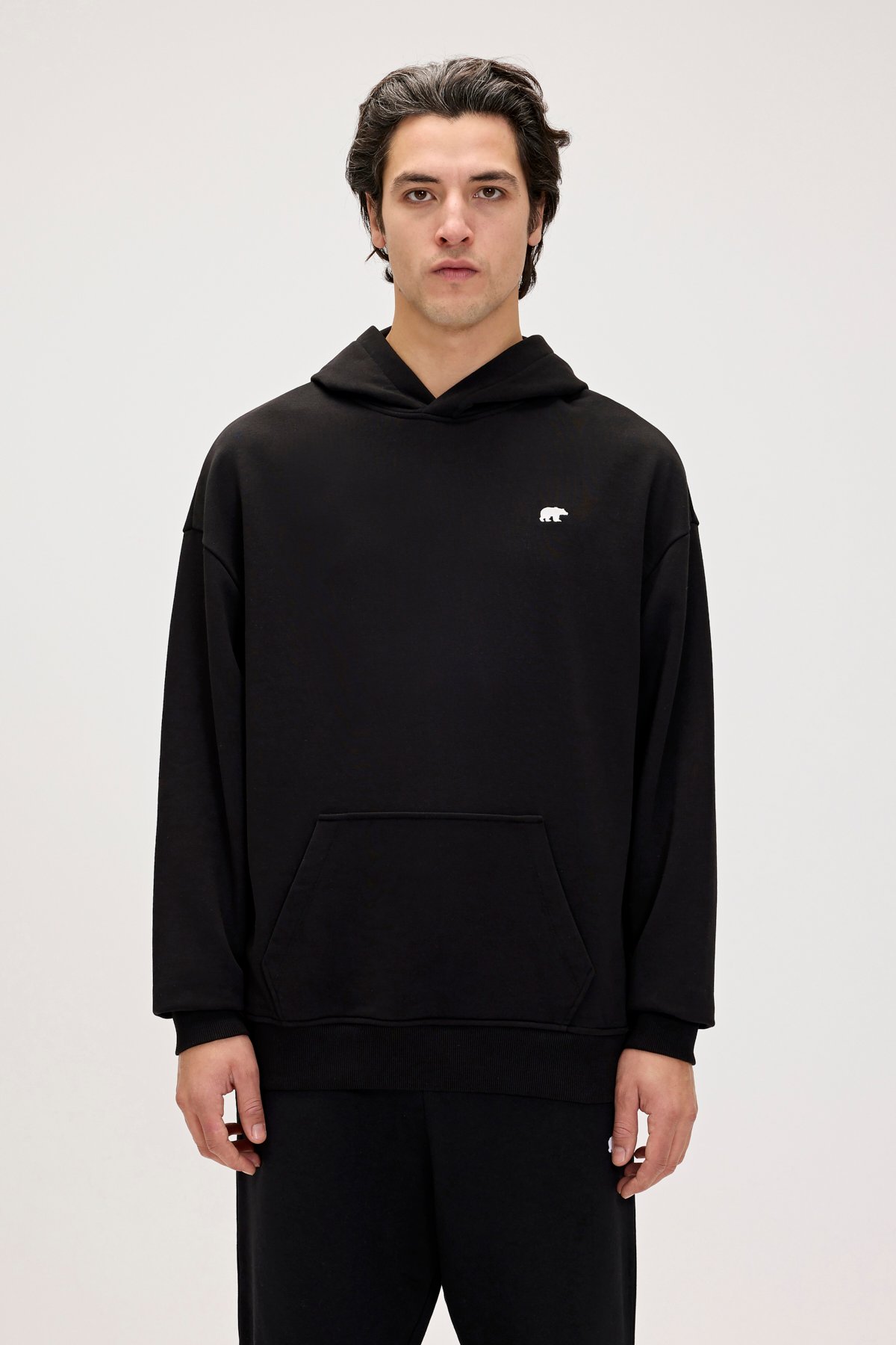 Drake Asfalt Erkek Oversize Kapüşonlu Sweatshirt