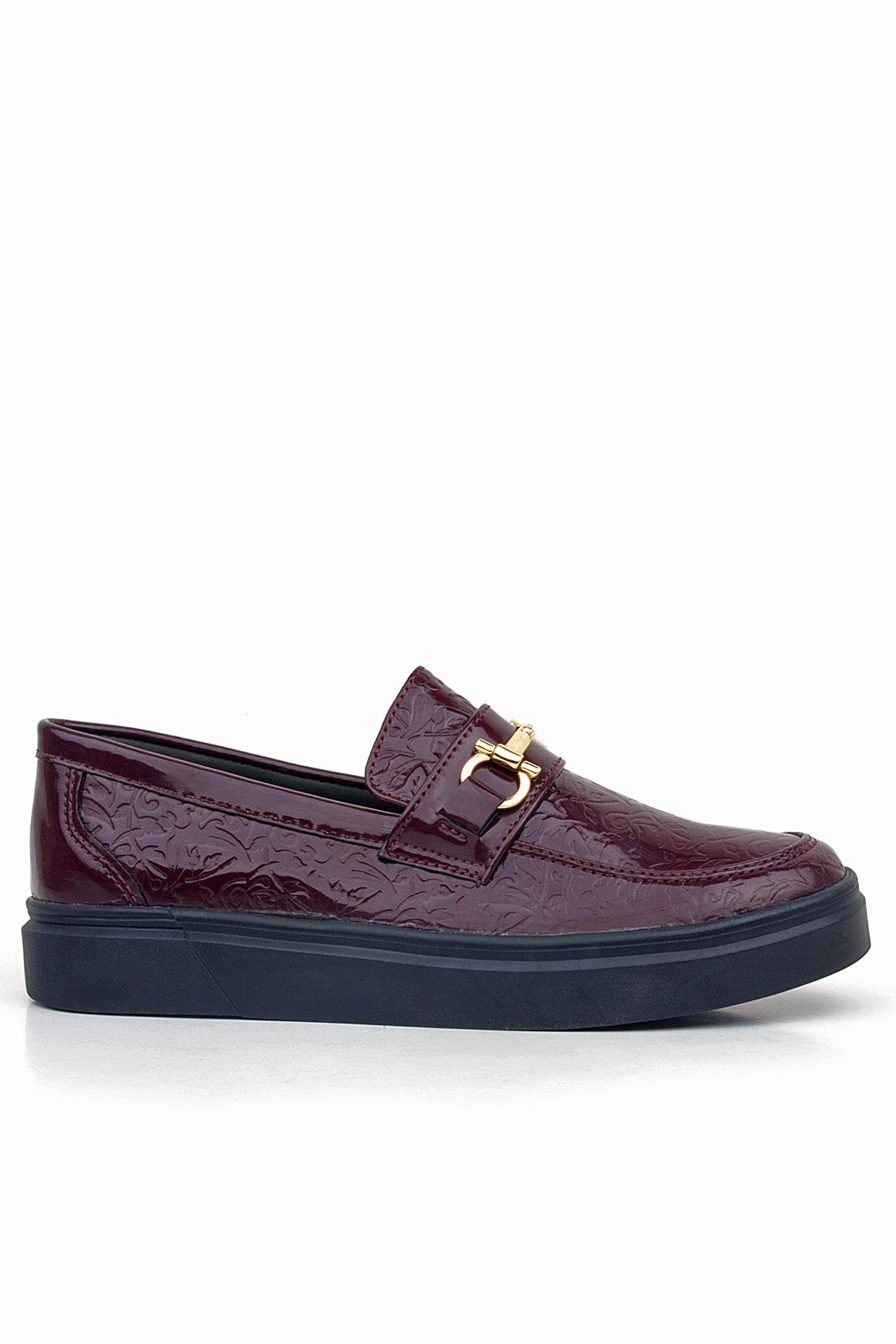 Bordo Tokalı Loafer Çocuk Klasik Ayakkabı