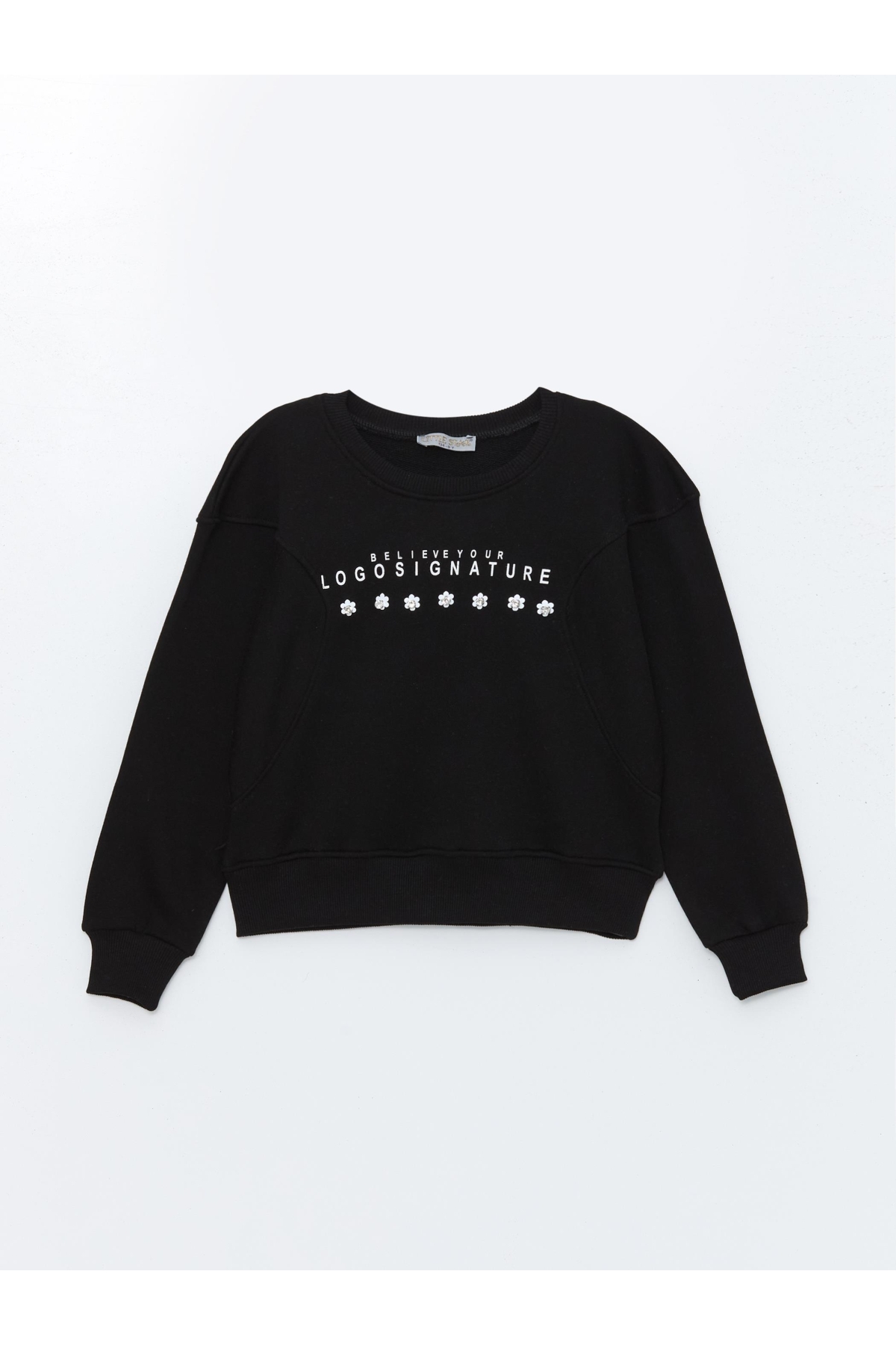 Kız Çocuk Papatya Taşlı Sweatshirt