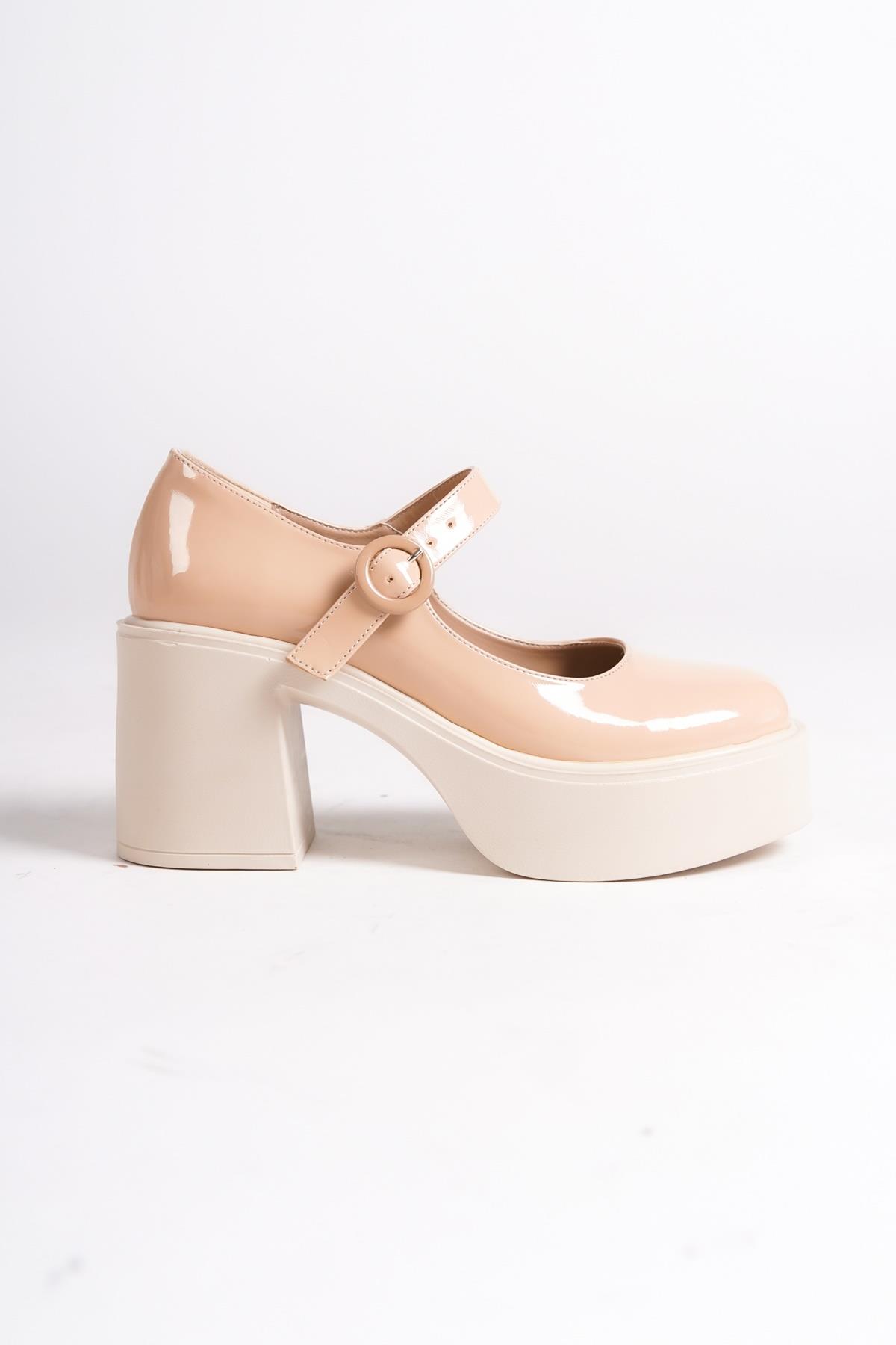 BİZA Ten Rugan Kalın Platform Topuklu Mary Jane Günlük Ayakkabı - Görsel 5