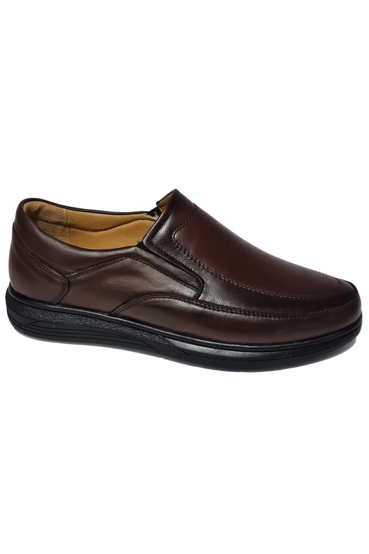 Bağsız Kat Kat Model Hakiki Deri Erkek Günlük Comfort Ayakkabı AY-970-K - Görsel 3