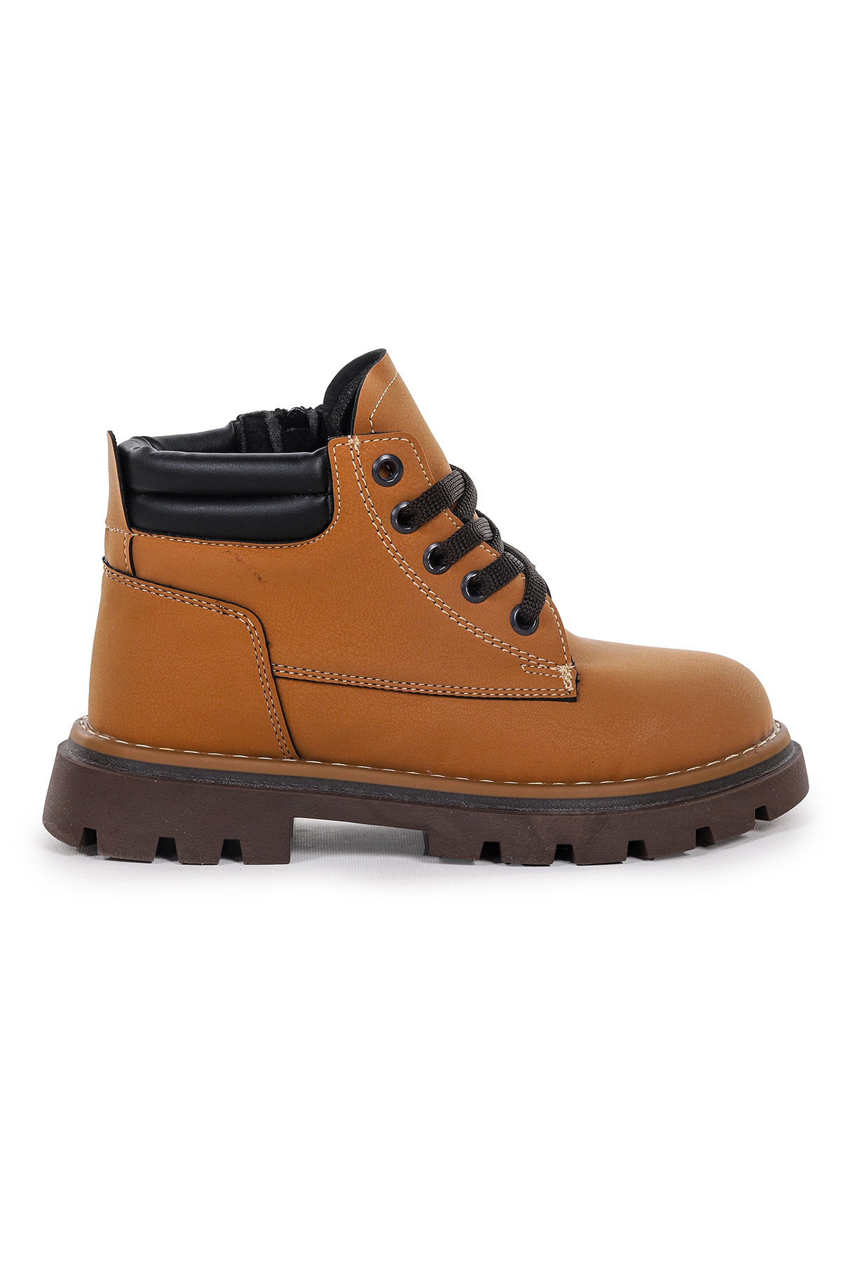 Fermuarlı Erkek Çocuk Bot Ayakkabı Arz 4552 Taba - Görsel 4