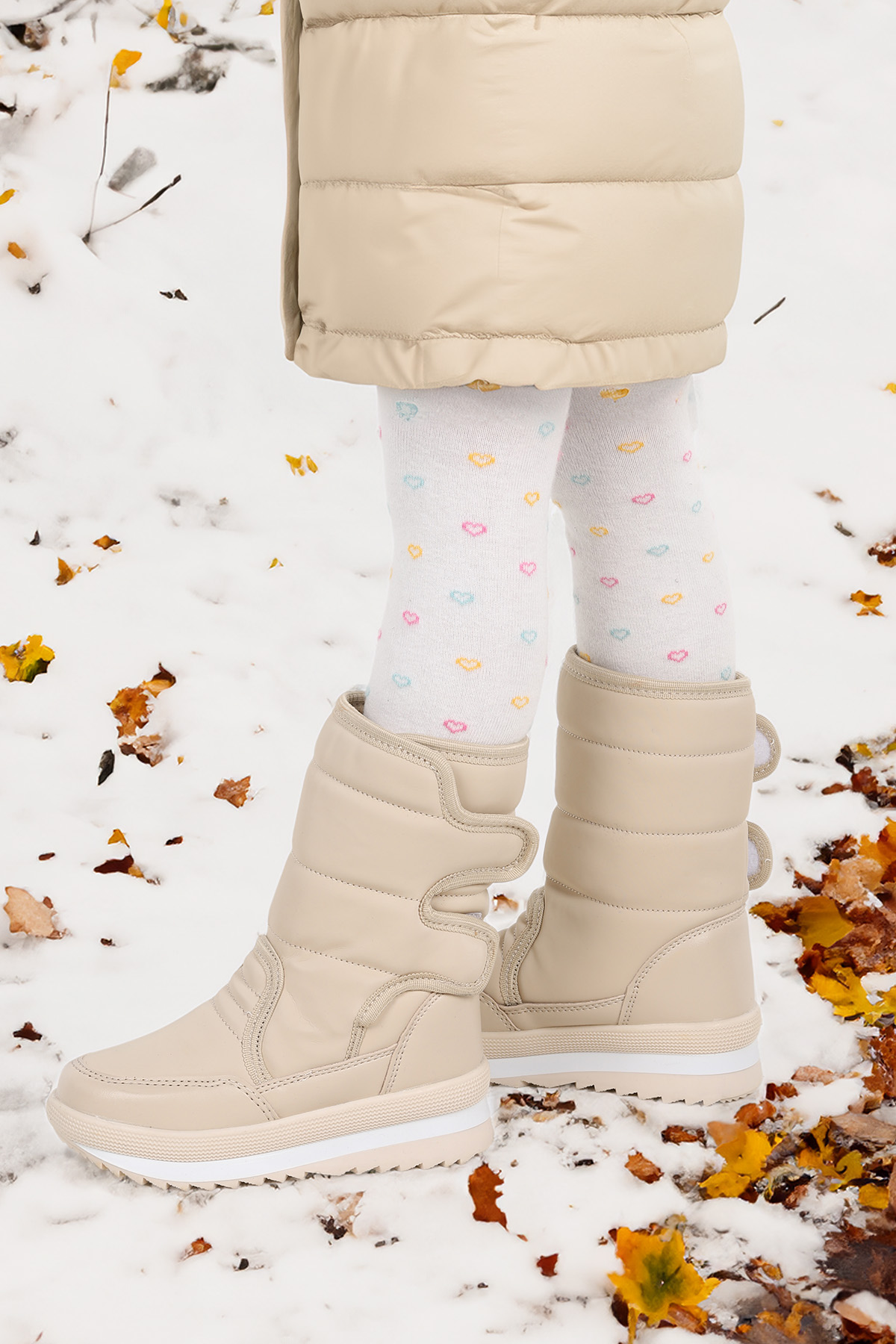 Riko Cırtlı Termo Taban Kız Çocuk Kar Botu Bej - Görsel 3