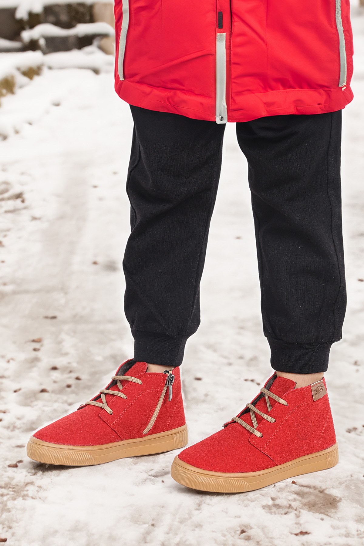 Homer Fermuarlı Kız Çocuk Günlük Bot Ayakkabı Kırmızı - Görsel 3