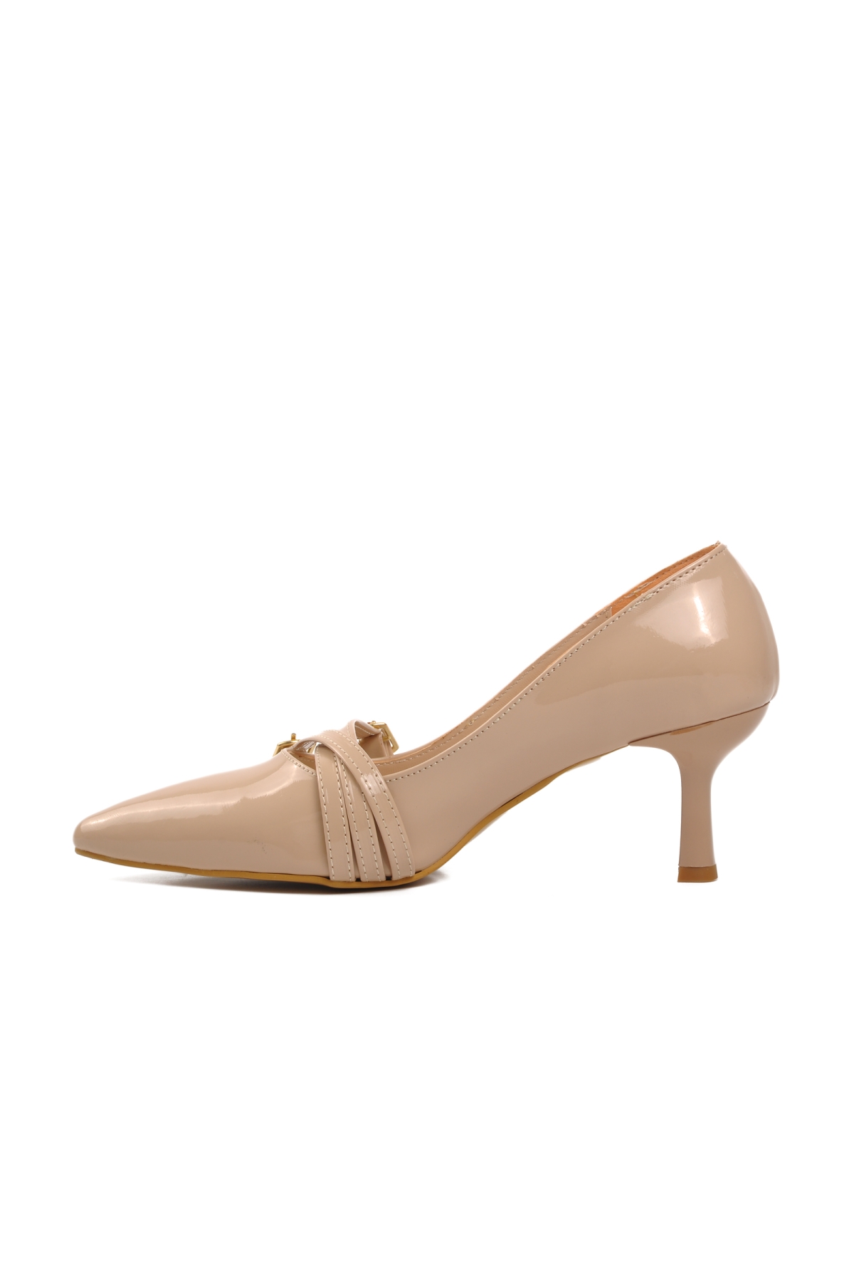 458296 Nude Rugan İnce Topuklu Kadın Abiye Ayakkabı - Görsel 3
