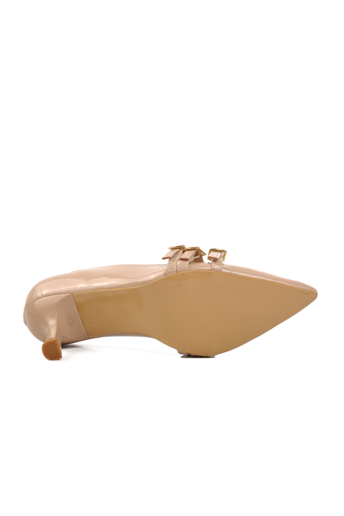 458296 Nude Rugan İnce Topuklu Kadın Abiye Ayakkabı - Görsel 6