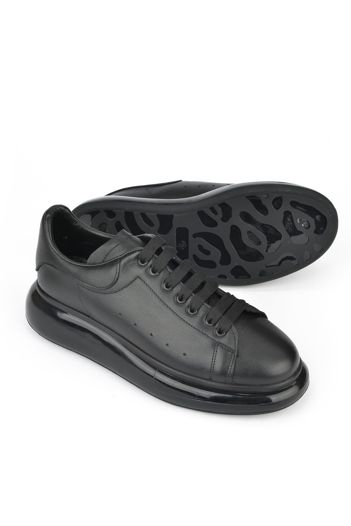 Erkek Hakiki Deri Sneaker 143423Z120 Siyah - Görsel 5