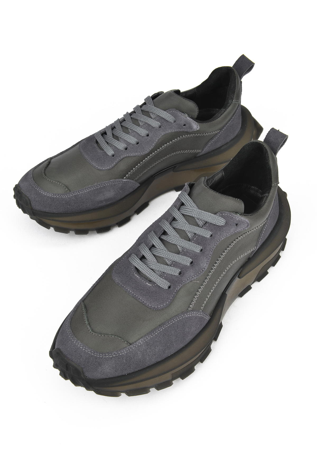 Erkek Hakiki Deri Sneaker 1431042Z7015 Gri - Görsel 6