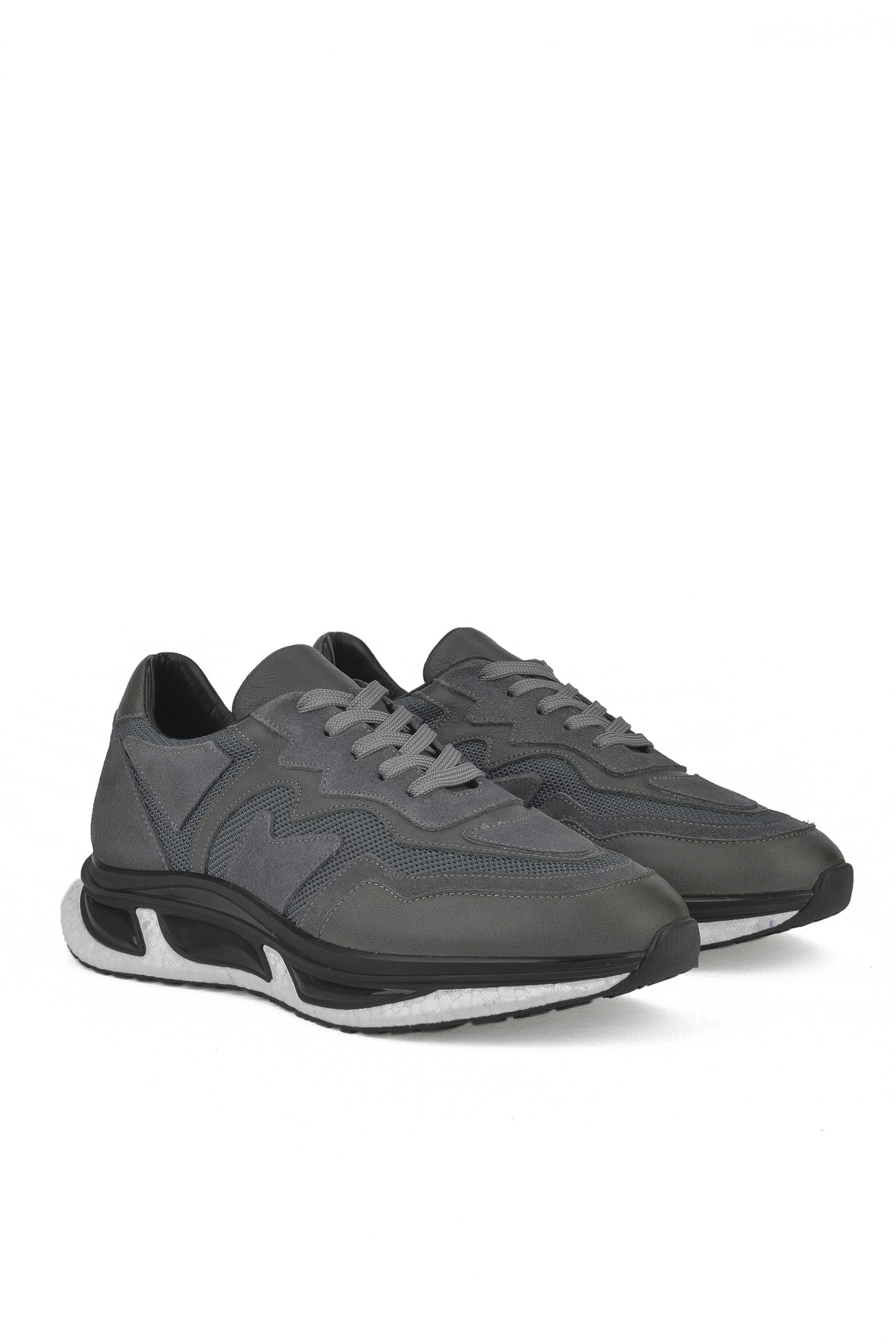 Erkek Hakiki Deri Sneaker 1431042Z8120 Gri - Görsel 3
