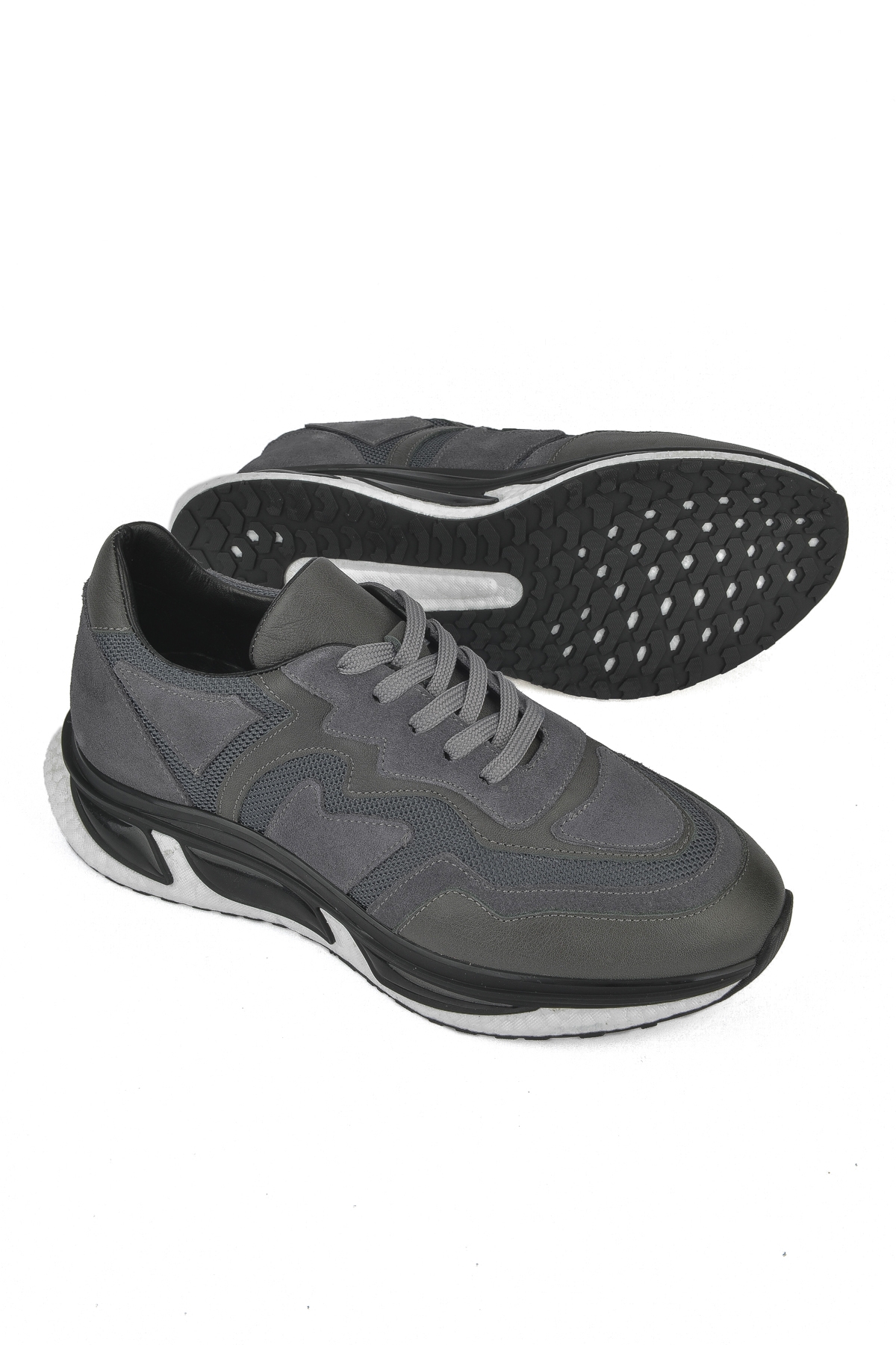 Erkek Hakiki Deri Sneaker 1431042Z8120 Gri - Görsel 5