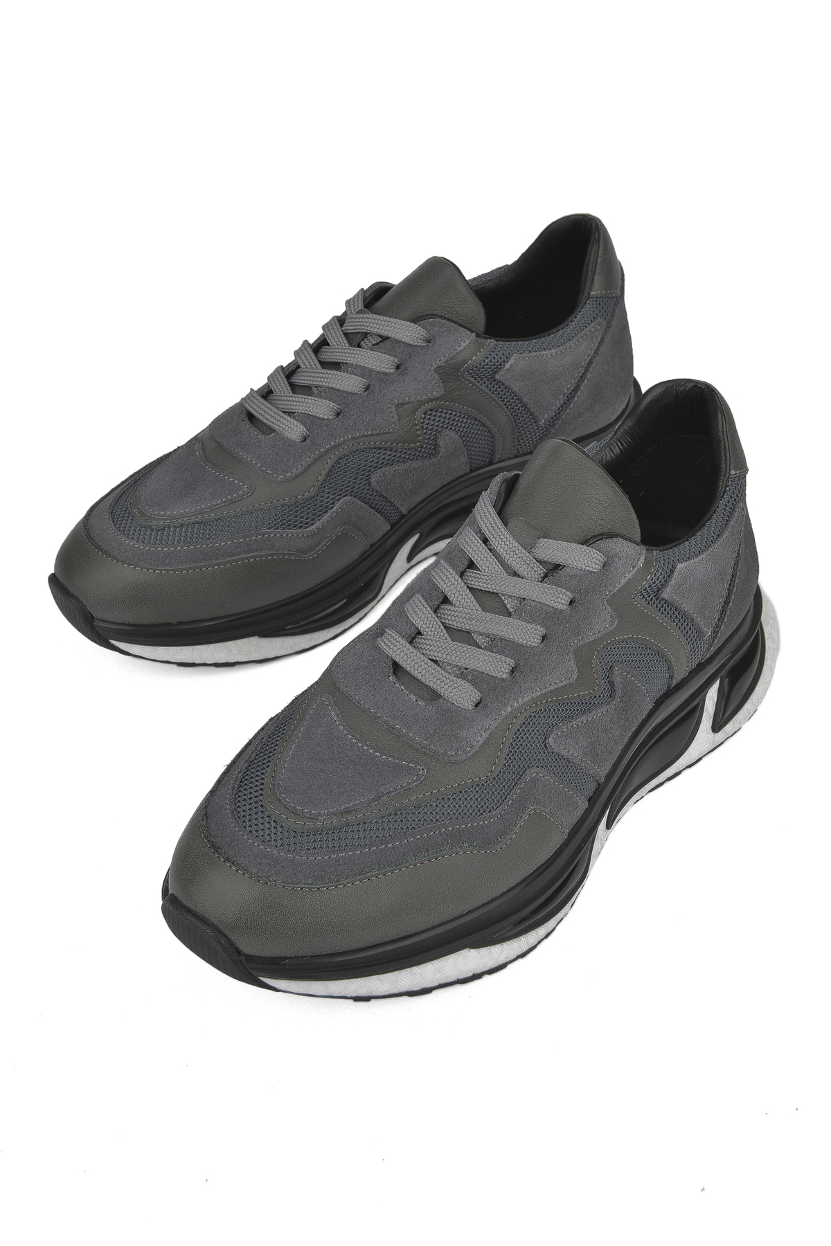 Erkek Hakiki Deri Sneaker 1431042Z8120 Gri - Görsel 6
